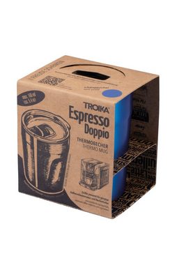 TROIKA ToGo-Behälter TROIKA Original ESPRESSO DOPPIO – CUP65/BL – Thermobecher (Espresso, Kaffee, Tee) – Isolierbecher, Travel Mug – Fassungsvermögen: 160 ml (5,4 oz) – Kunststoffdeckel