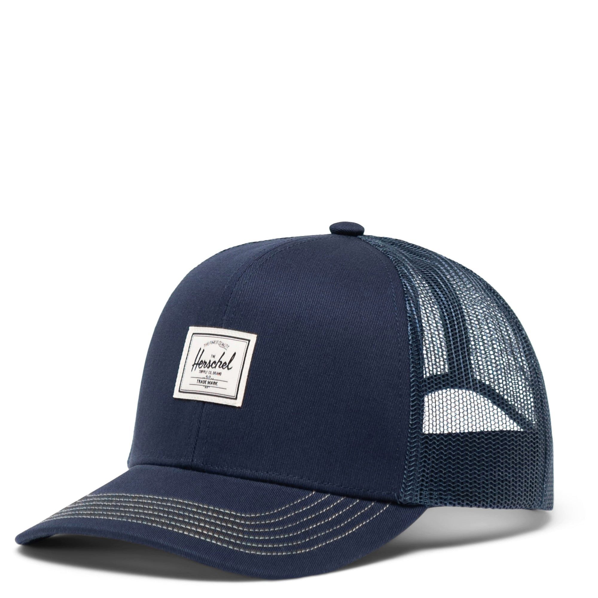 Herschel Baseball Cap Whaler Cotton Mesh - Cap (darkest navy/vintage white stitch)