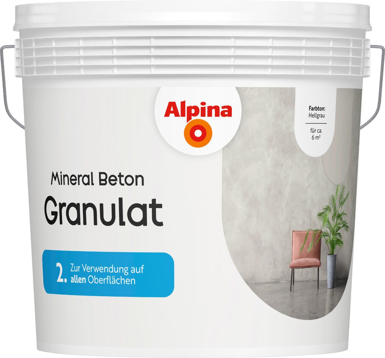 Alpina Wandfarbe Alpina Mineral Beton Granulat hellgrau 6 kg