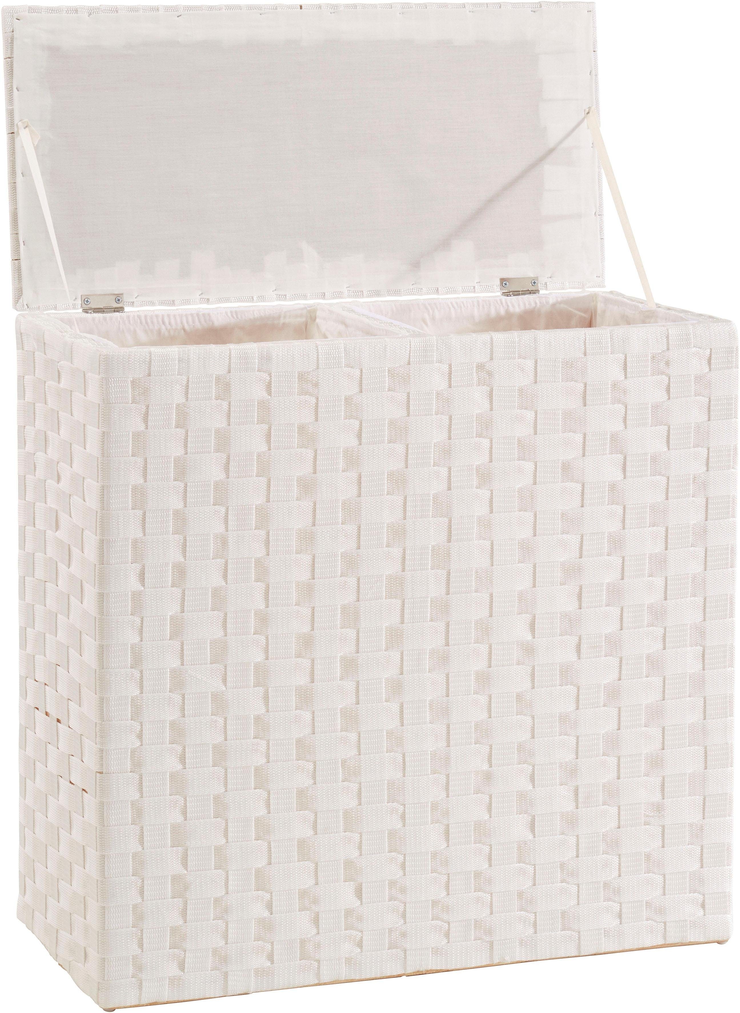 locker Wäschesortierer, Nylon geflochten, Höhe 64 cm weiß