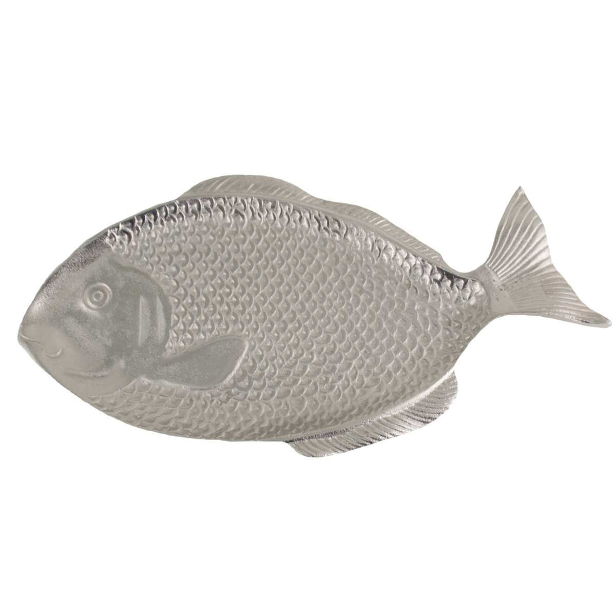 Fisch, Schale Aluminium, 440s 440s Dekoobjekt silber-farben