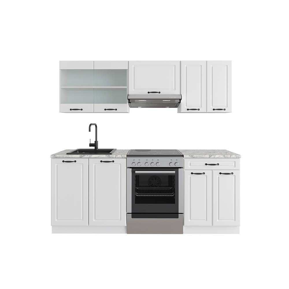 Vicco Küchenzeile R-Line, Weiß Landhaus/Weiß, 200 günstig online kaufen