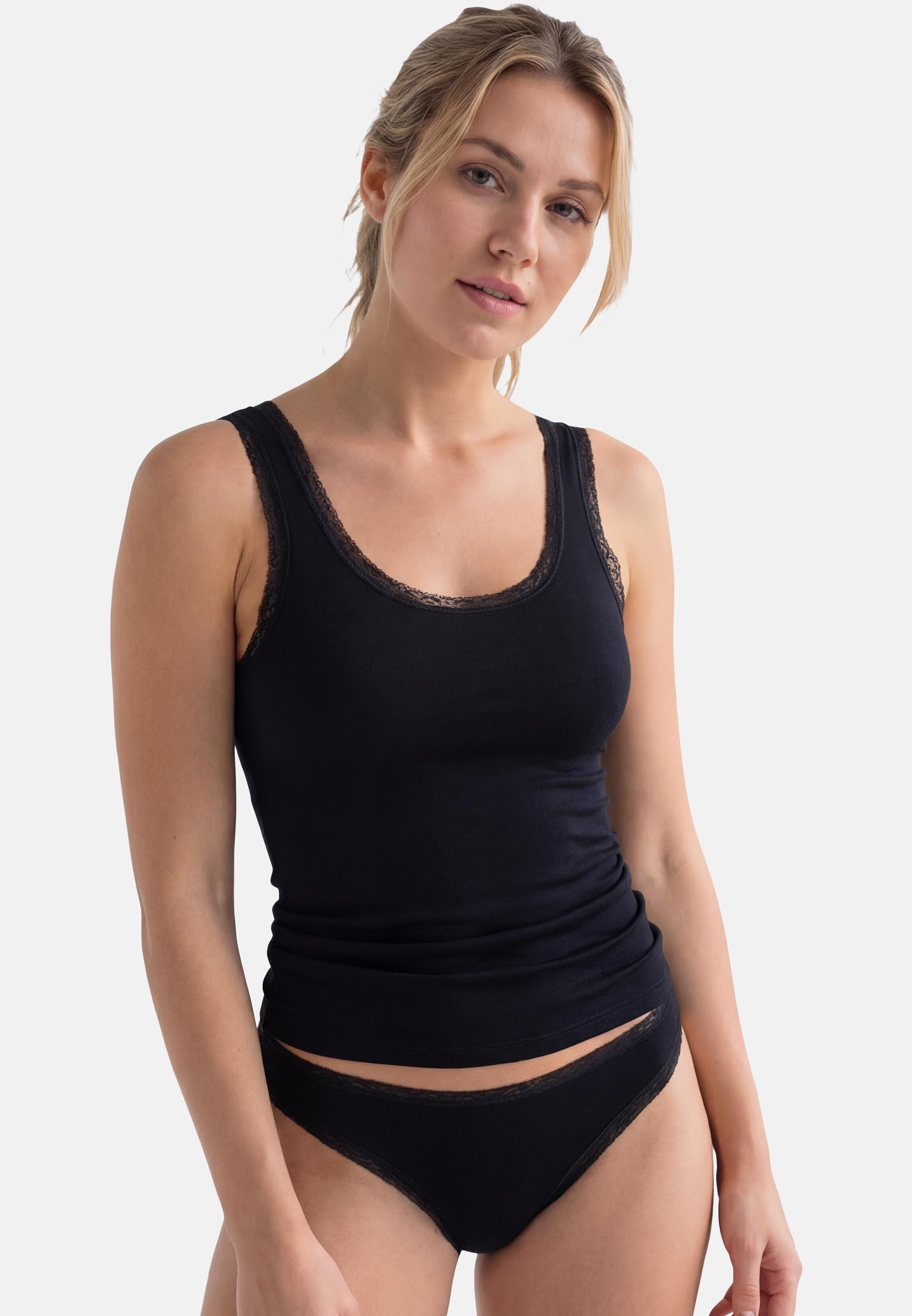 conta Unterhemd 3er Pack Modal (Spar-Set, 3-St) Unterhemd / Top - Blickdicht - Hochwertige Spitzenverzierung