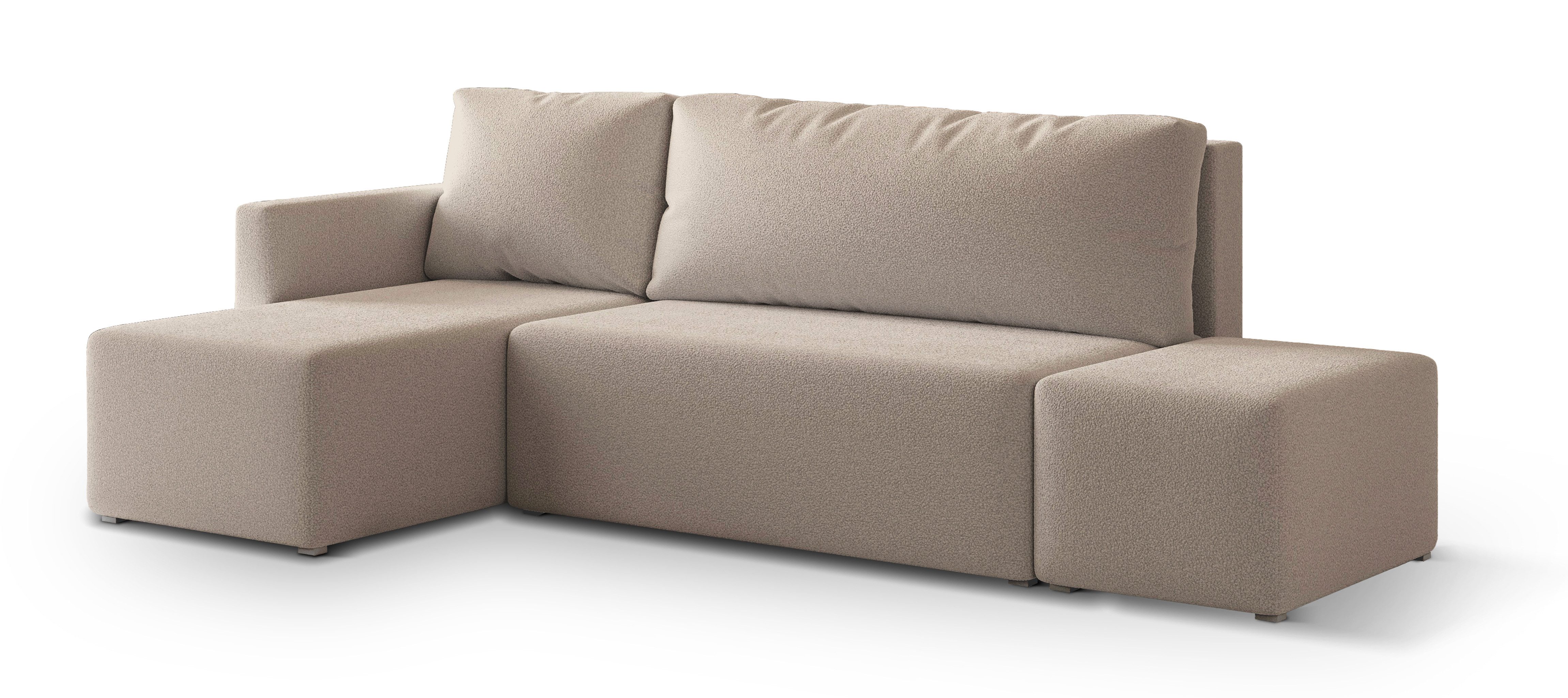 Masseno Ecksofa VELOTTI mit Schlaffunktion L-Form, Sofa mit Bettkasten