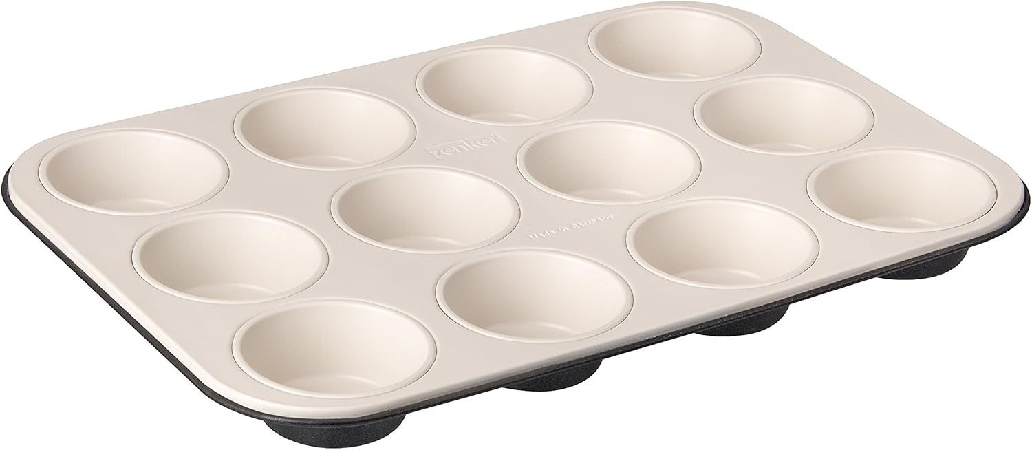 Zenker Muffinform Zenker 12er-Muffinform 38,5cm je Ø 7 cm CREME NOIR, Muffinbackform