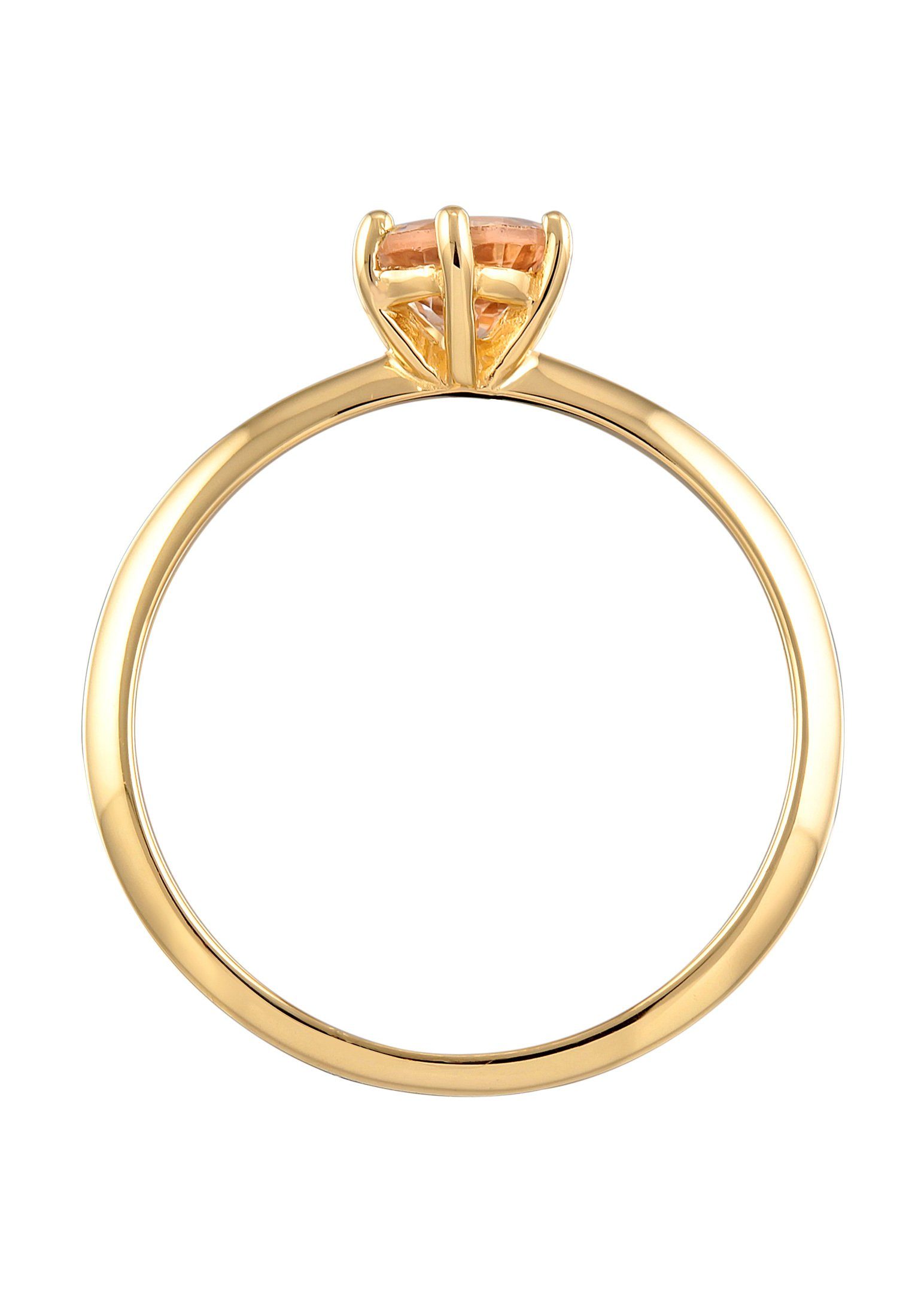 Elli Premium Fingerring Morganit Solitär Verlobungsring 585 Gelbgold, Verlobungsring