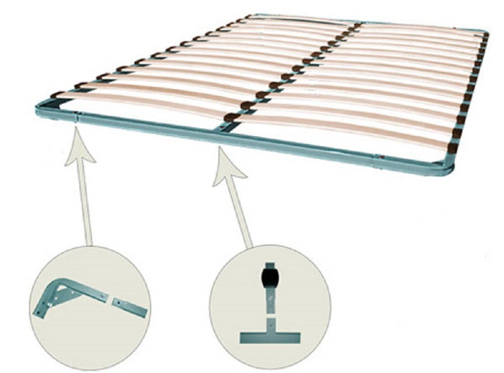 (Doppelbett cm Feldmann-Wohnen mit Bett Liegefläche: 200 180 LEONARDO ca. x Metalllattenrahmen),