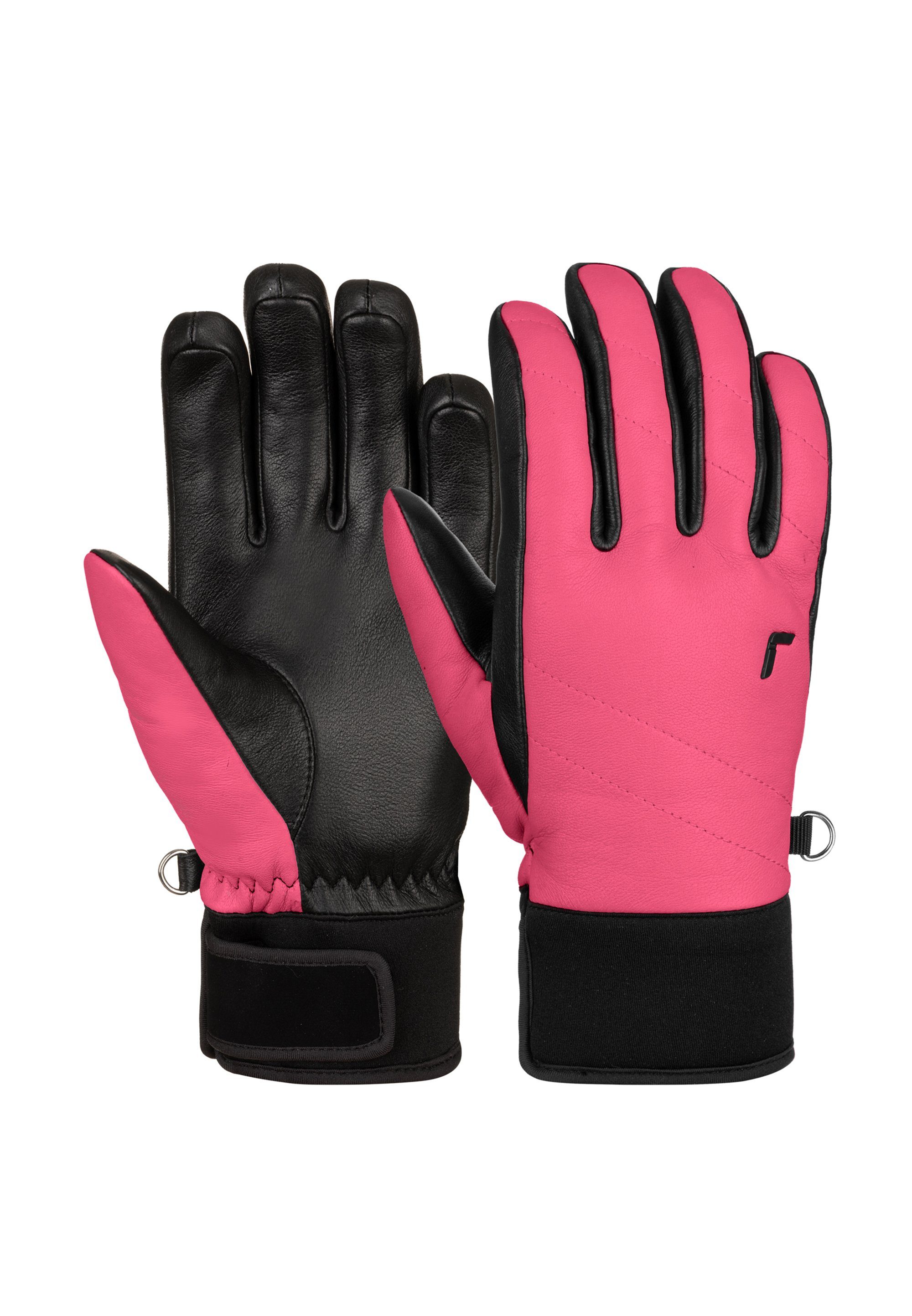 Reusch Skihandschuhe Juliette aus verschiedenen Lederarten pink-schwarz | Handschuhe