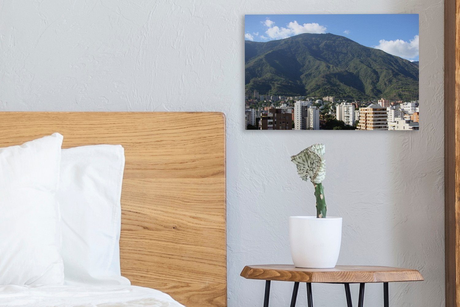 OneMillionCanvasses® Leinwandbild Wanddeko, in cm St), Leinwandbilder, Skyline Ávila von Caracas Wandbild der Gebäude Aufhängefertig, Venezuela, 30x20 (1 und