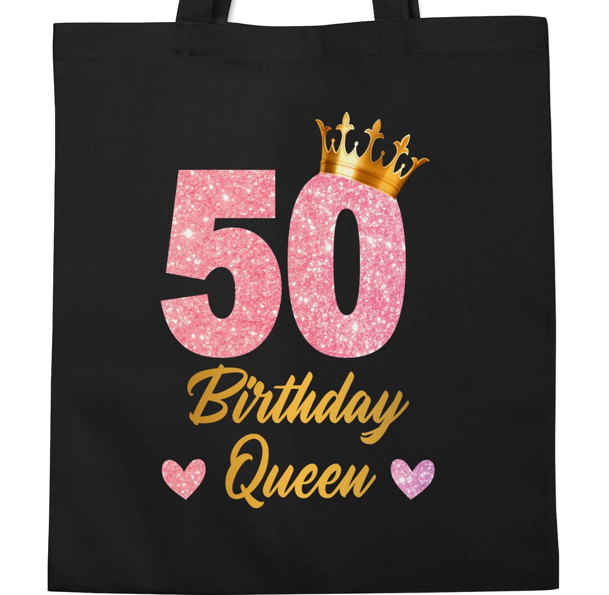 Geburtstag 50 Shirtracer 50. Geburtstagsgeschenk Queen Königin Schwarz Umhängetasche 50, Geburtstags Birthday 1