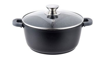 Cheffinger Kochtopf, Aluguss Induktion Ø20cm Suppentopf Pfanne Topf Deckel Brattopf Schwarz