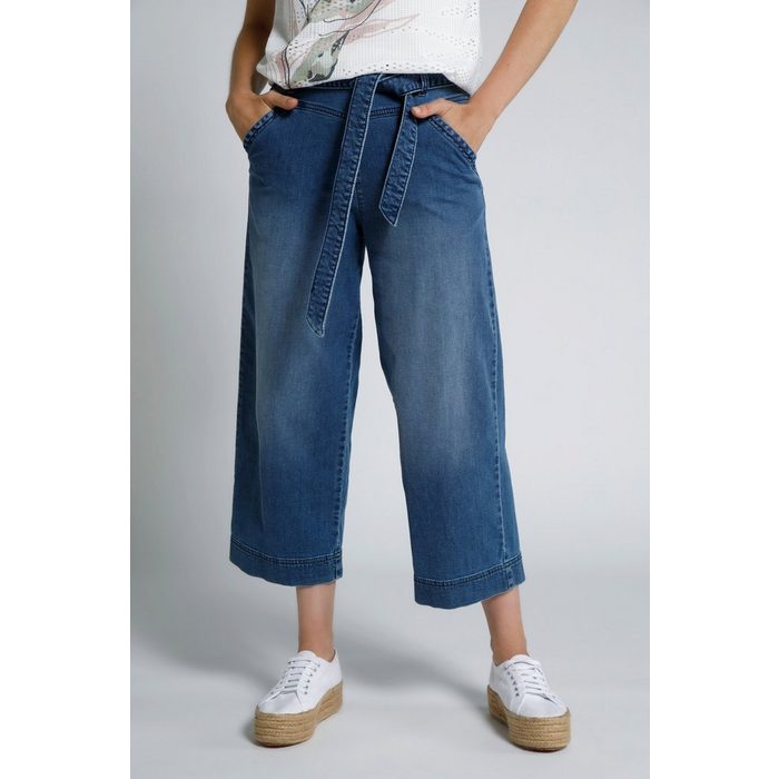 Gina Laura Regular-fit-Jeans 3/4-Jeans weites Bein Biobaumwolle