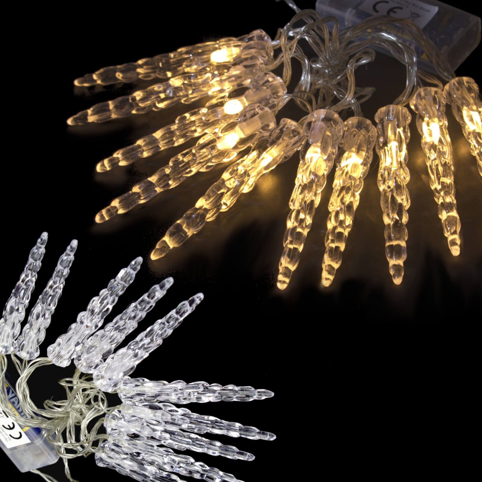 Out of the Blue LED-Lichterkette LED Eiszapfen Lichterkette warmweiß