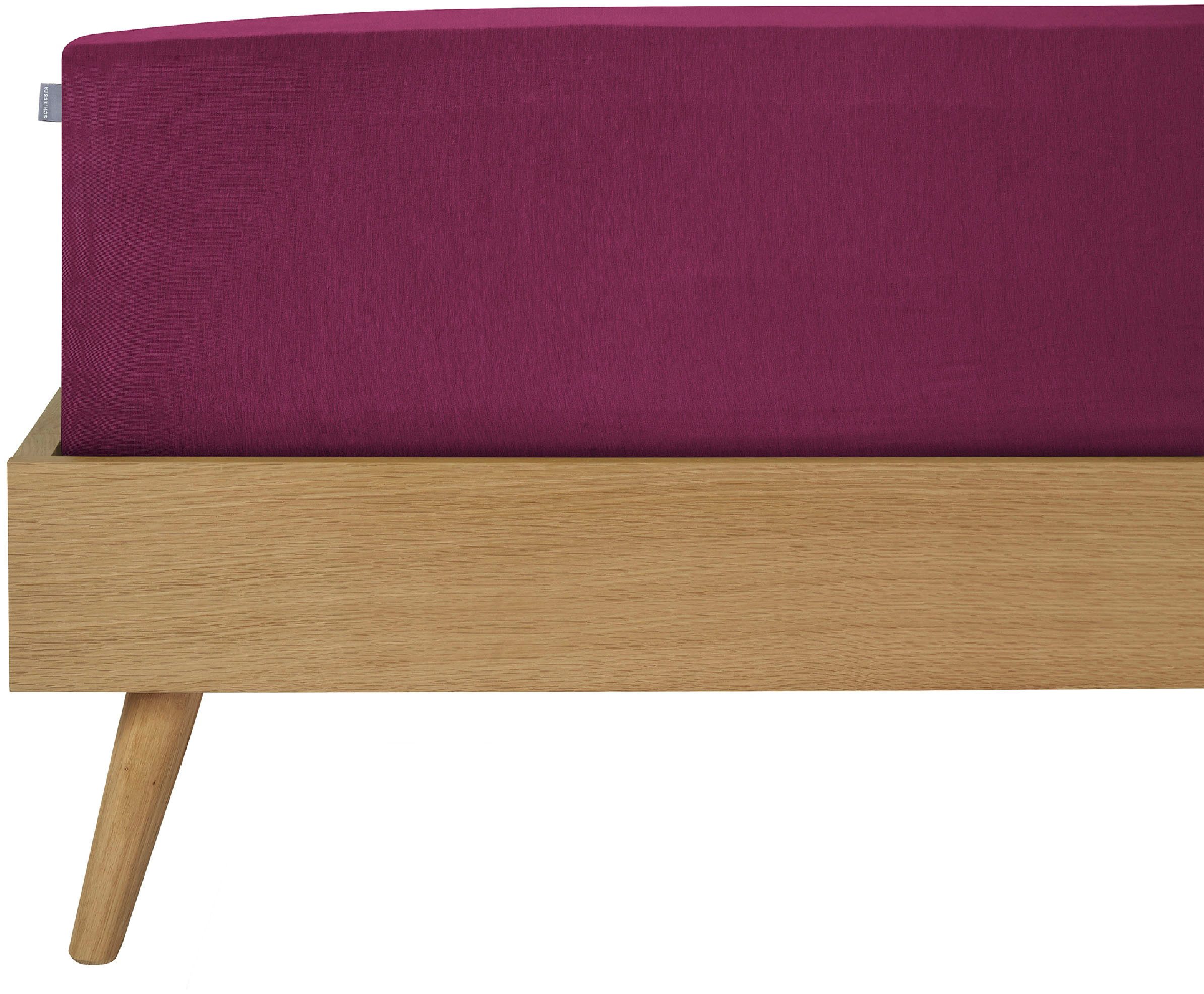 Schiesser Spannbettlaken Elli, Jersey-Elasthan, Gummizug: rundum, (1 Stück), für hohe Matratzen und Boxspringbetten, MADE IN GREEN by OEKO-TEX®