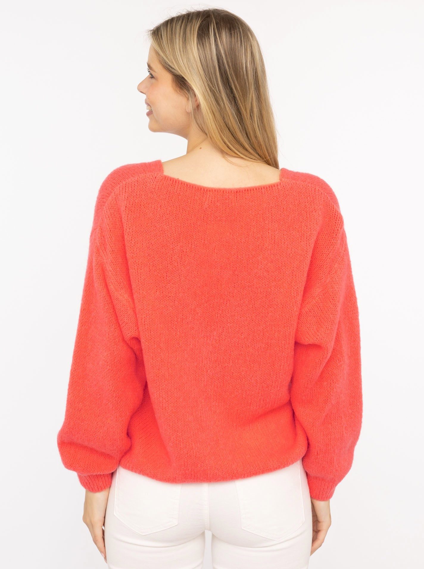 Zwillingsherz Strickjacke "Uni" One Size, Langarm, Knopfleiste, tiefer V-Ausschnitt, Wollanteil