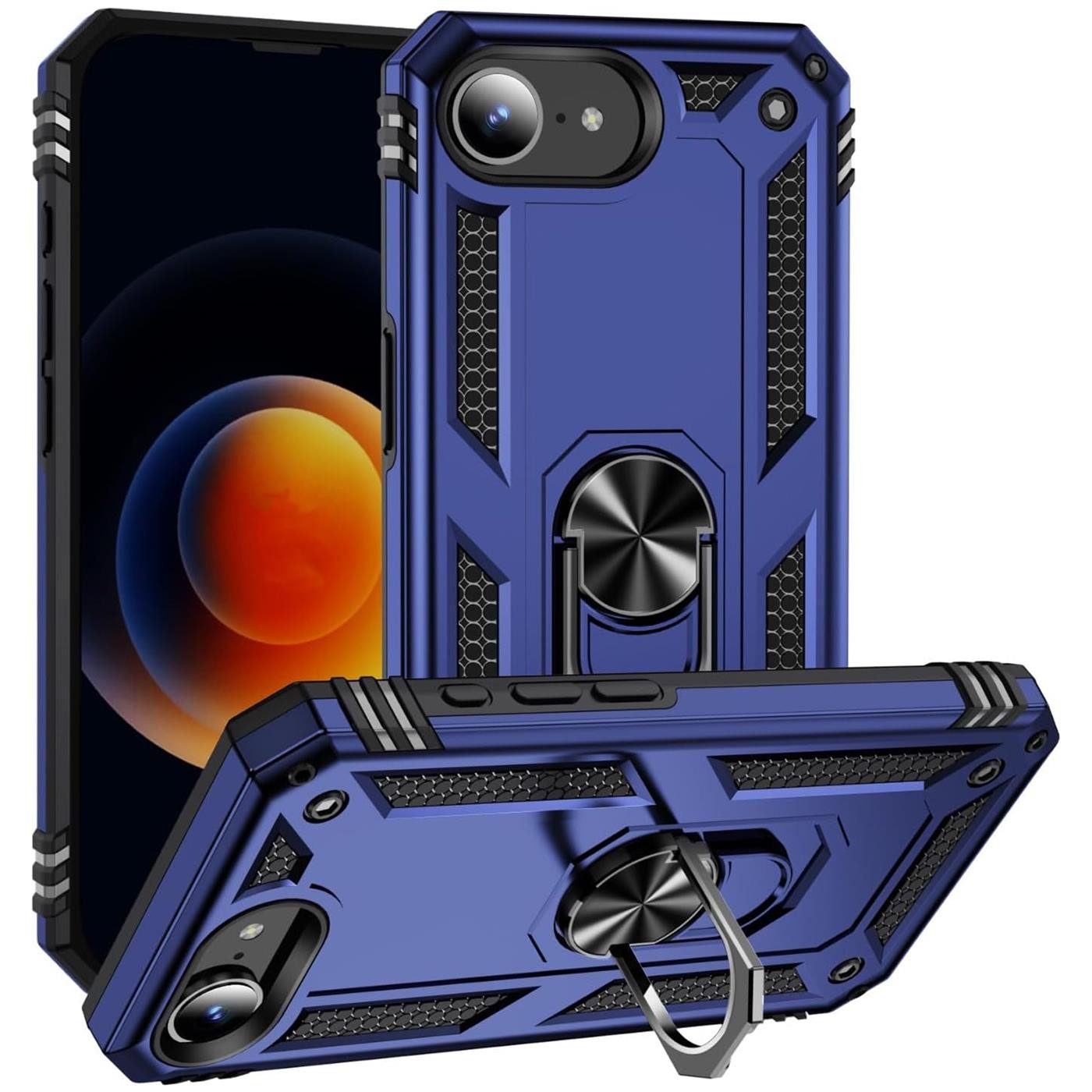 CoolGadget Handyhülle Armor Shield Case für iPhone 17e / iPhone 16e 6,1 Zoll, Outdoor Cover mit Magnet Ringhalterung Handy Hülle für iPhone 16e