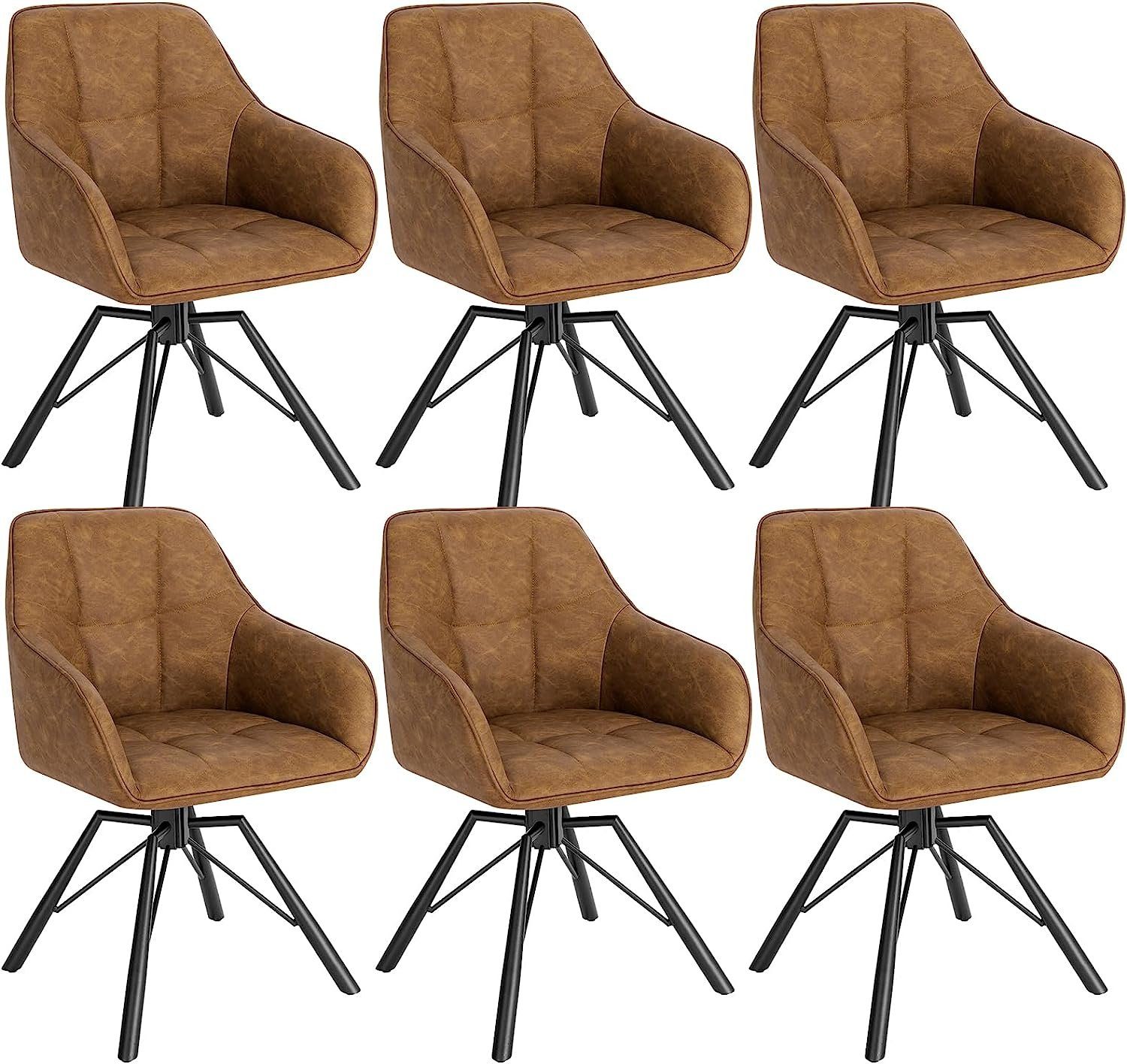 Woltu Polsterstuhl (6 St), drehbar Esszimmerstuhl mit Armlehnen Rückenlehne günstig online kaufen