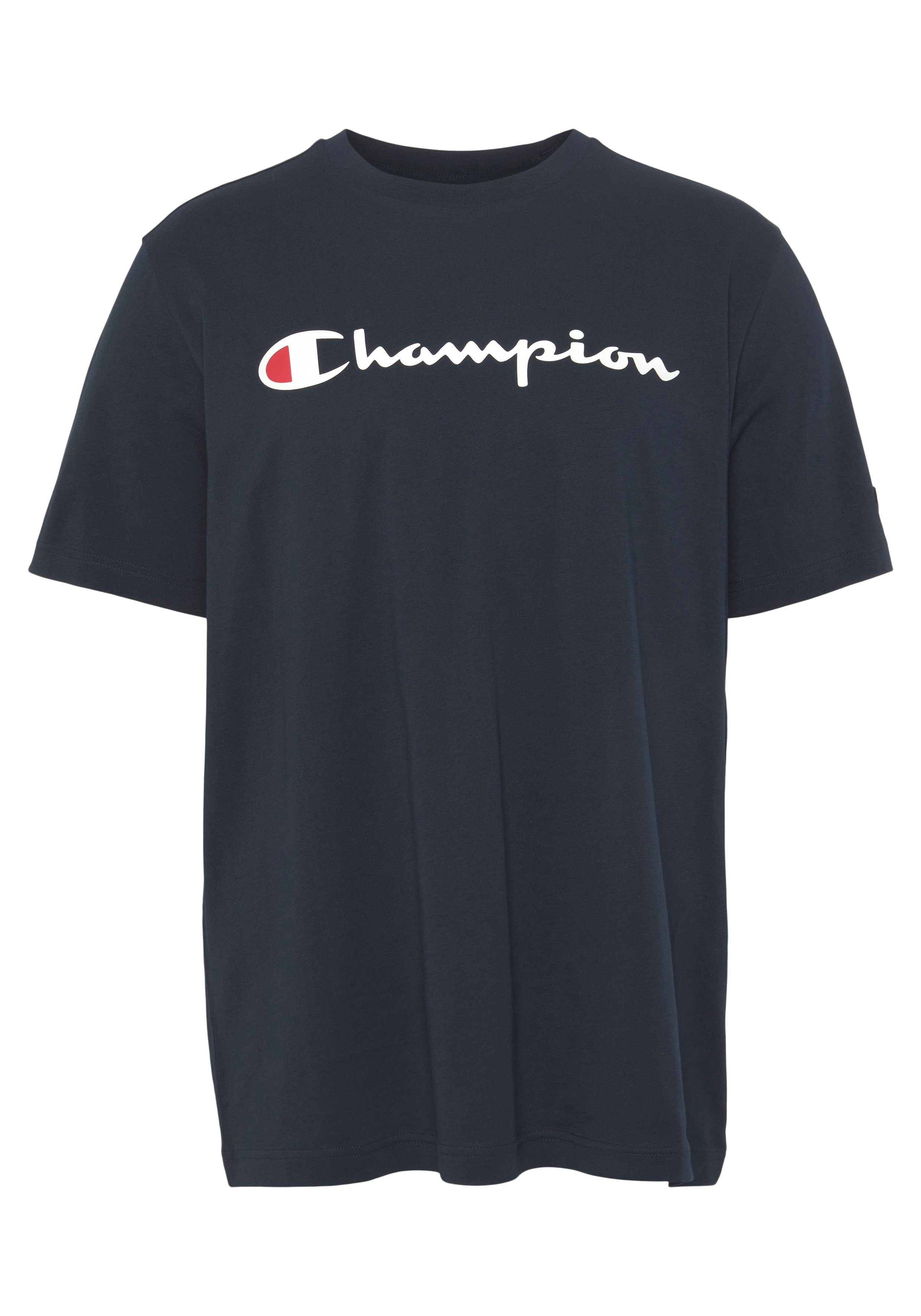Champion T-Shirt Classic Crewneck T-Shirt large Logo marine | Sport-T-Shirts