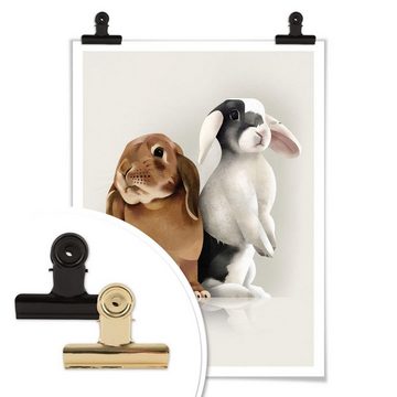 K&L Wall Art Poster Poster Braun Mädchen Deko Hase Kaninchen Bunny Love, Kinderzimmer Wandbild modern