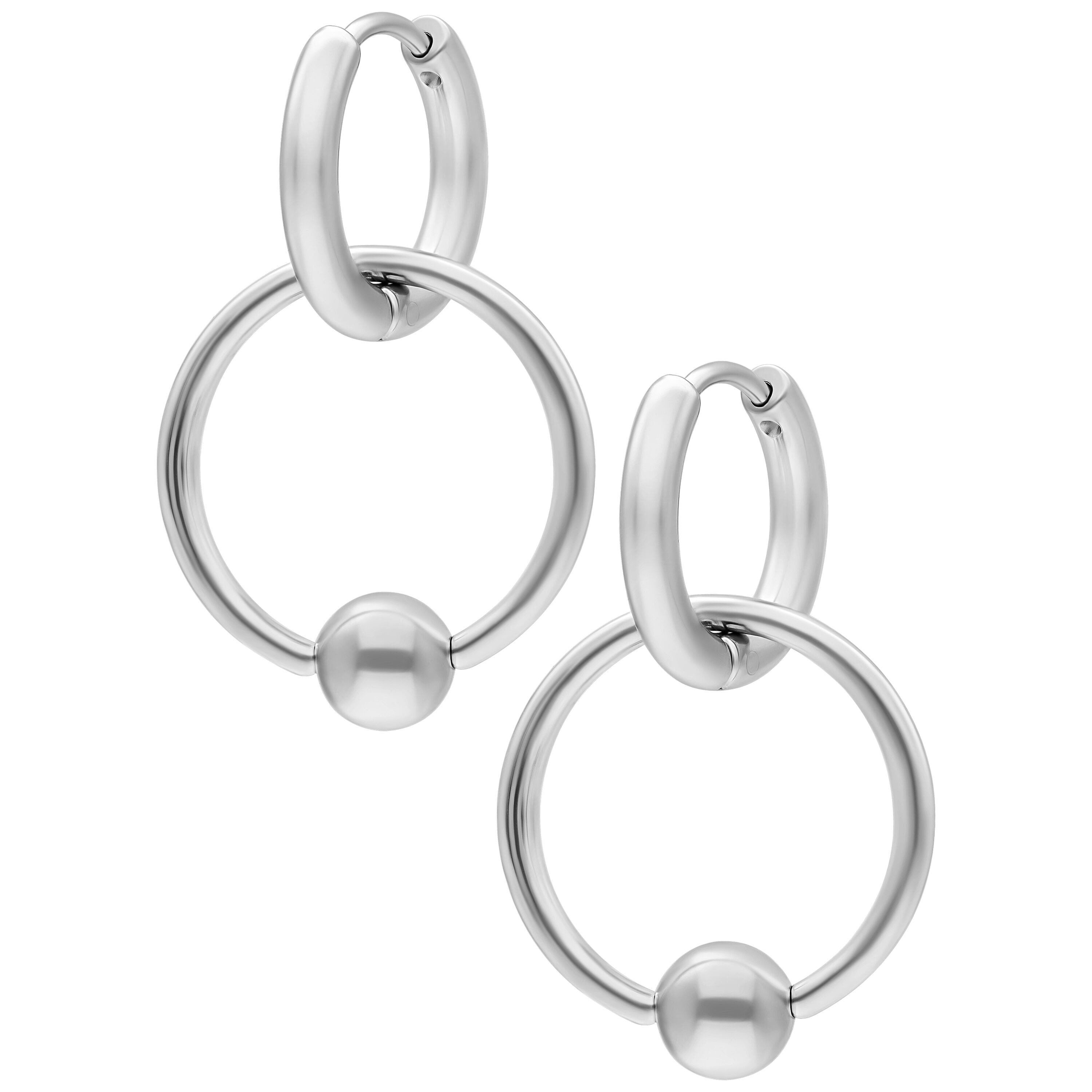Wildcat Paar Ohrhänger Little Ball Closure Hoops - 16,0 mm, Chirurgenstahl 316L - wasserfest, langlebig, hautverträglich