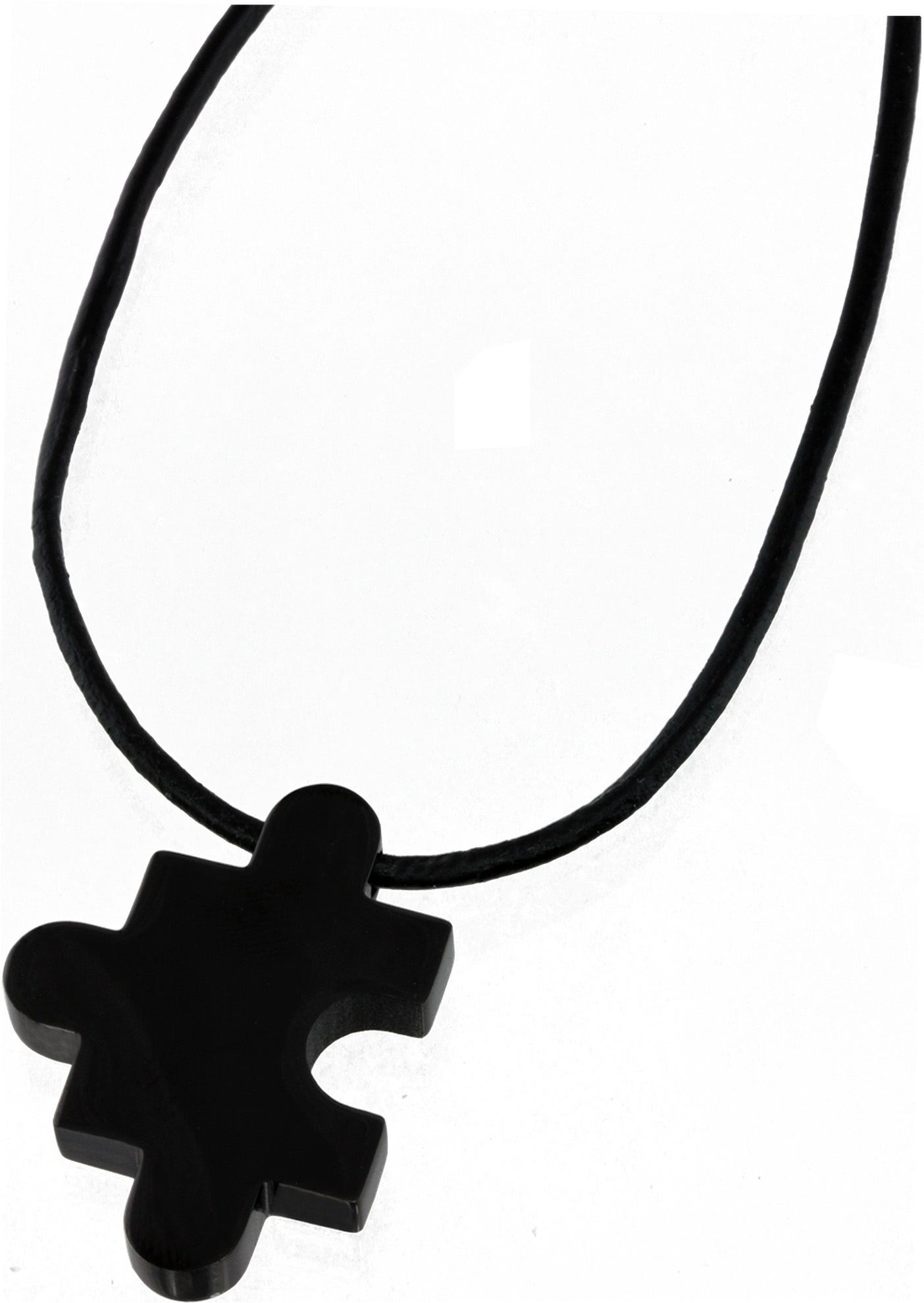 Amello Edelstahlkette Amello Puzzle Halskette silber schwarz (Halsketten, Halskette), Damen-Halskette (Puzzle) ca. 50cm + 5cm Verlängerung, Edelstahl (Stain