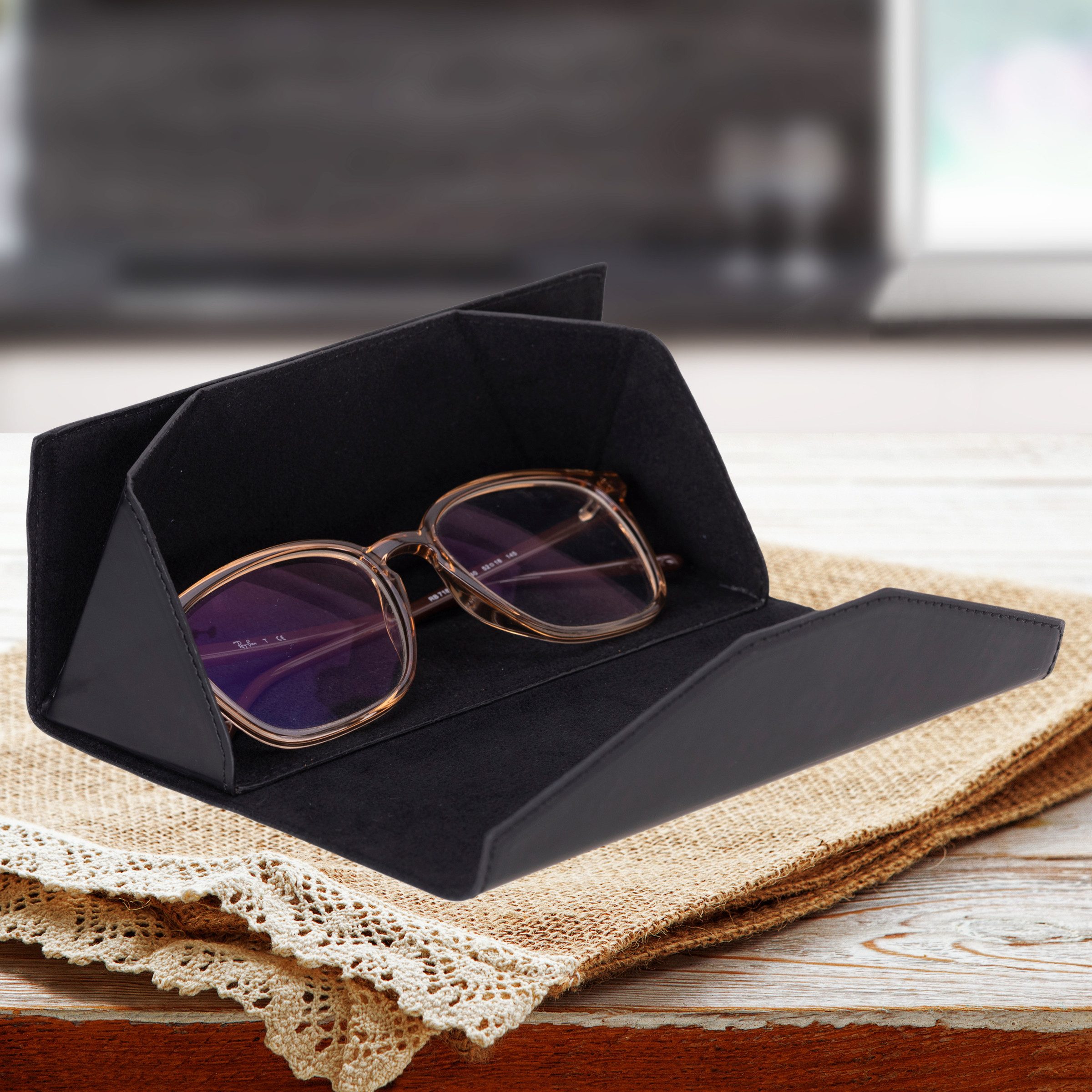 Renna Leather Brillenetui Faltbares Leder Brillenetui