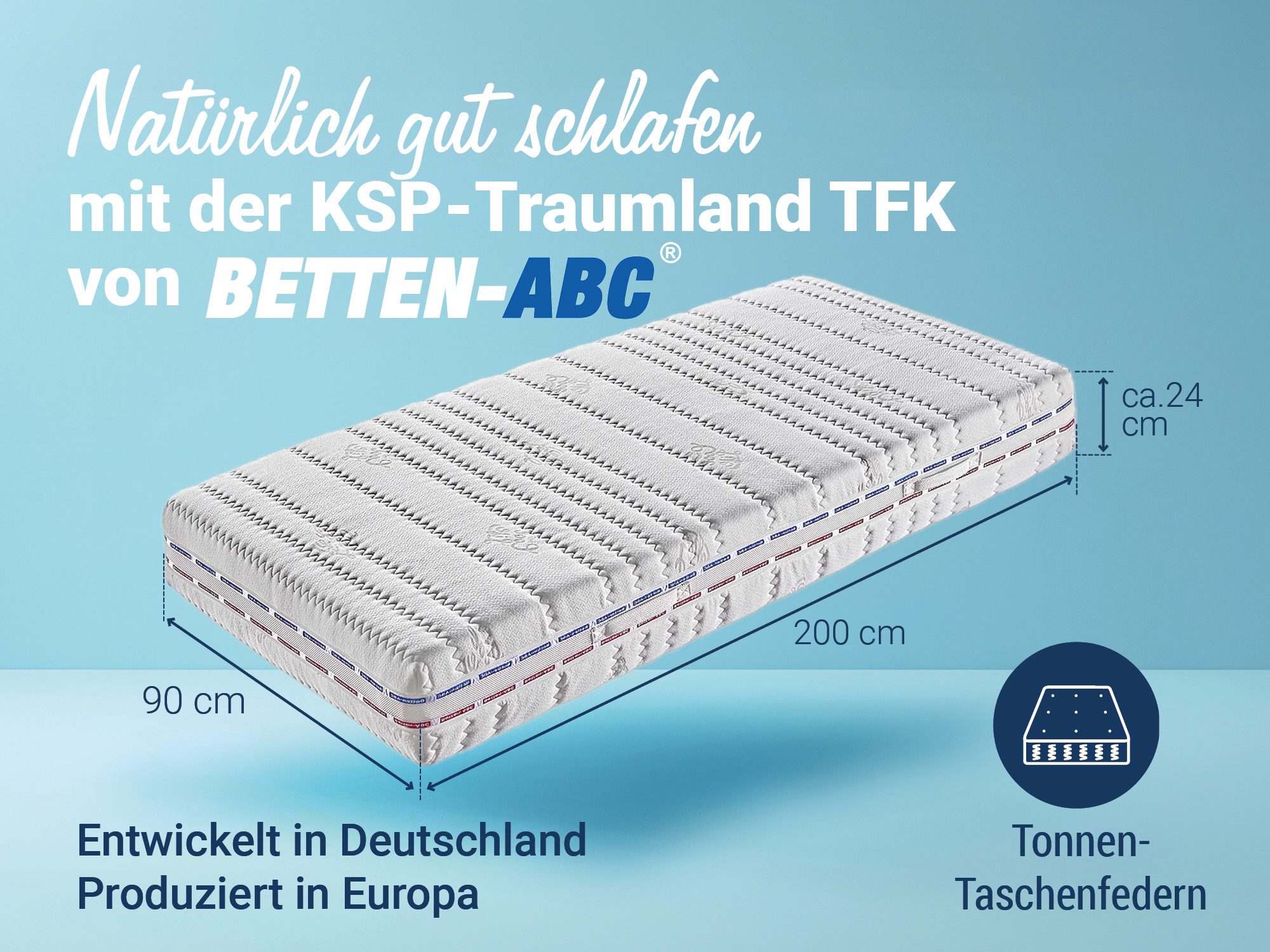 Taschenfederkernmatratze Betten-ABC - XXL-TFK, Betten-ABC, 24 günstig online kaufen