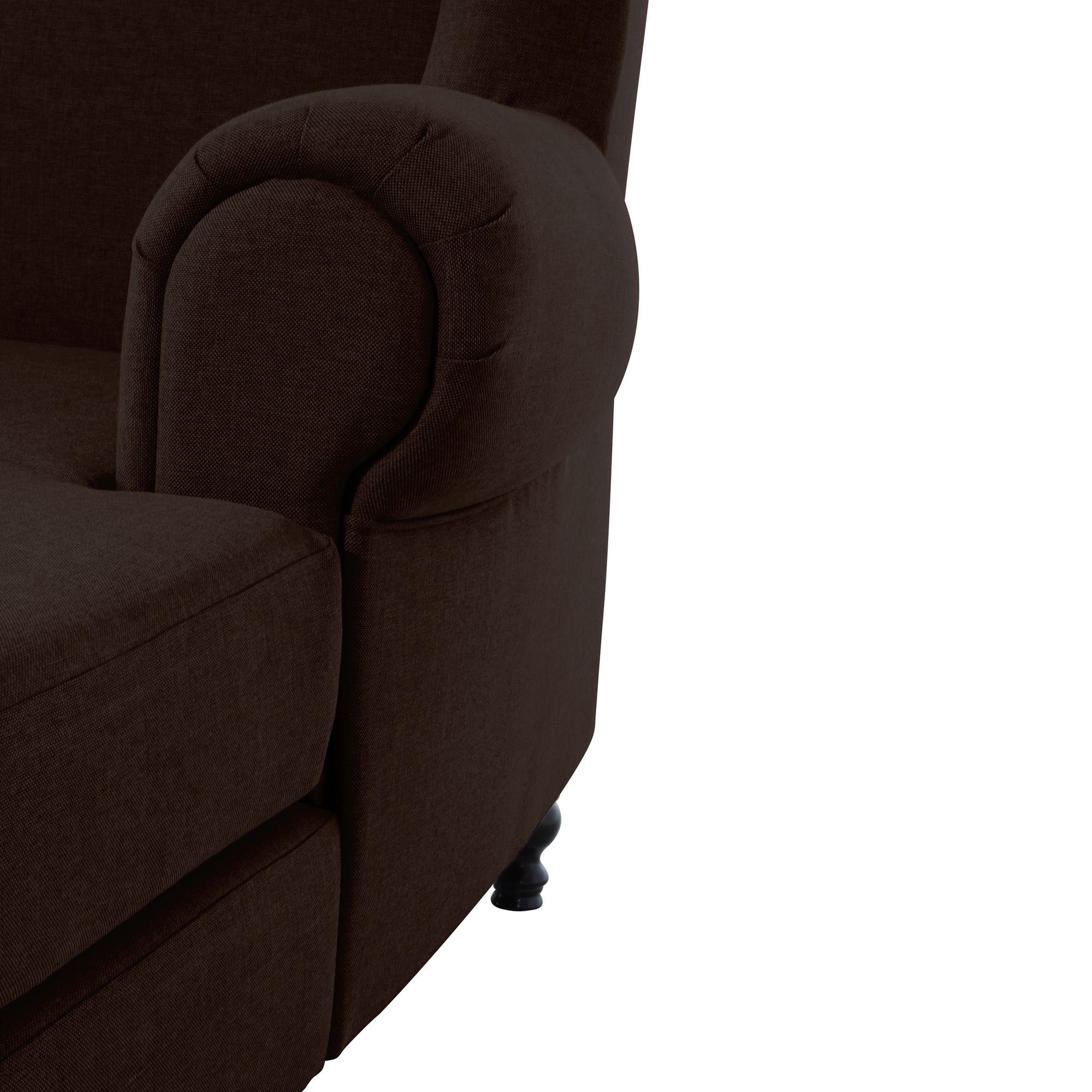 XXL-Sessel lackie Versand, verarbeitet,bequemer schwarz Kessel hochwertig Sessel Sitz Kostenlosem Flachgewebe Karley 58 aufm (Sparpreis XXL 1-St), inkl. (Leinenoptik) Buche Bezug