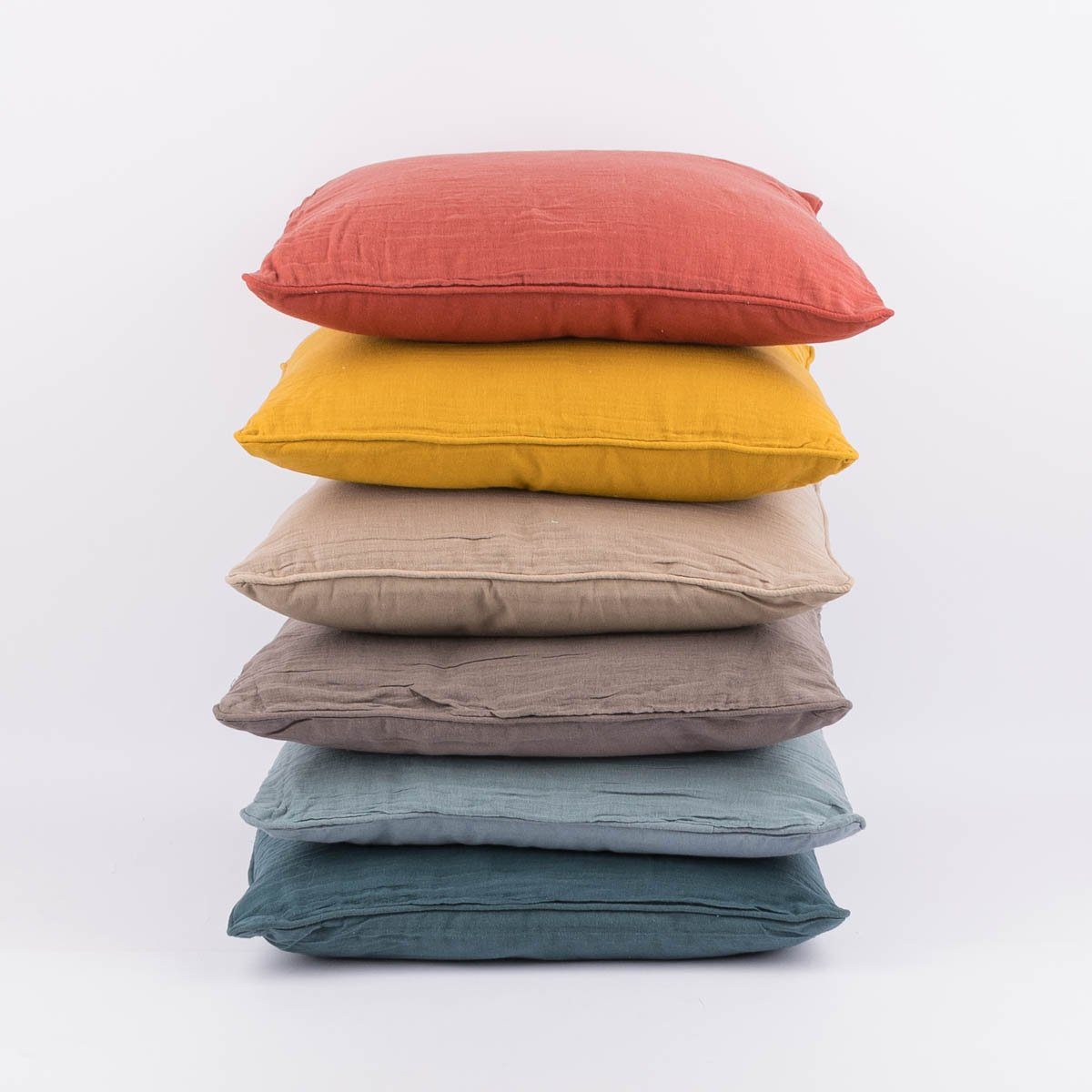 SCHÖNER LEBEN. Dekokissen Deko Kissen Musselin mit Keder uni versch. Farben 45x45cm o. 30x50cm