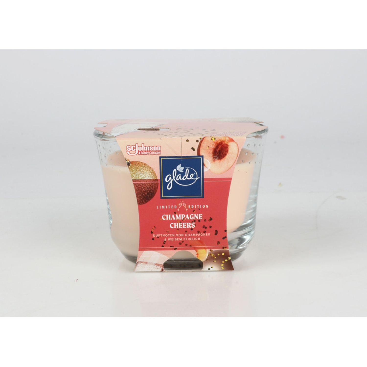 SC Johnson Professional Tafelkerze 4x GLADE Duftkerzen 224g Champagne Cheers Glas Frische Raumdüfte Aroma