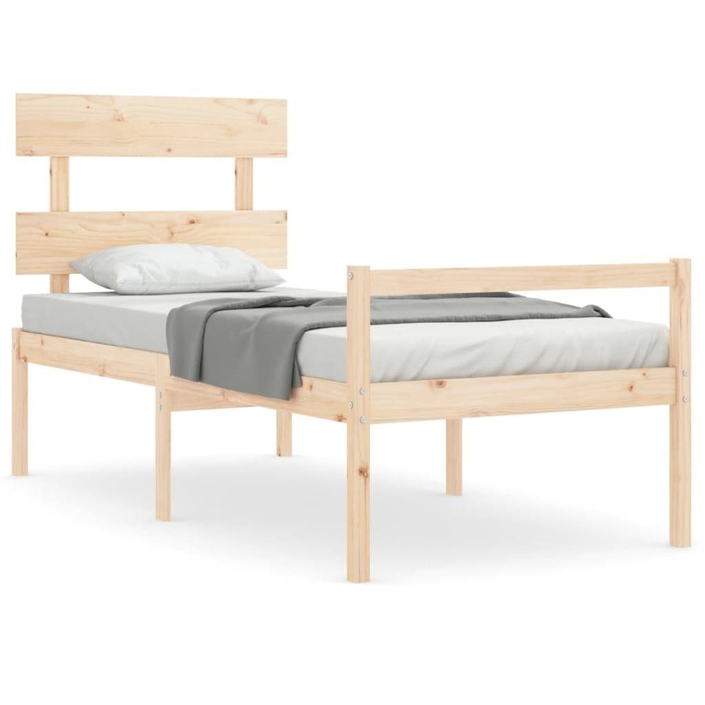 vidaXL Bett Seniorenbett mit Kopfteil Massivholz