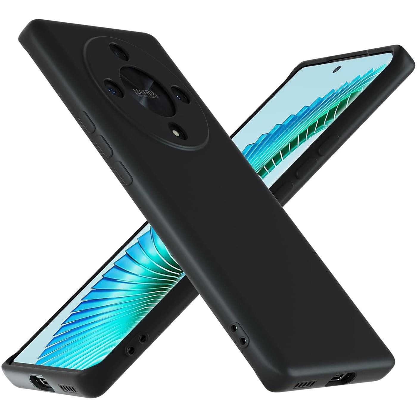 CoolGadget Handyhülle Handy Schutzhülle für Honor Magic 6 Lite matt schwarz 6,78 Zoll, Silikon TPU Hülle Schutz Tasche Cover schlicht Slim Case