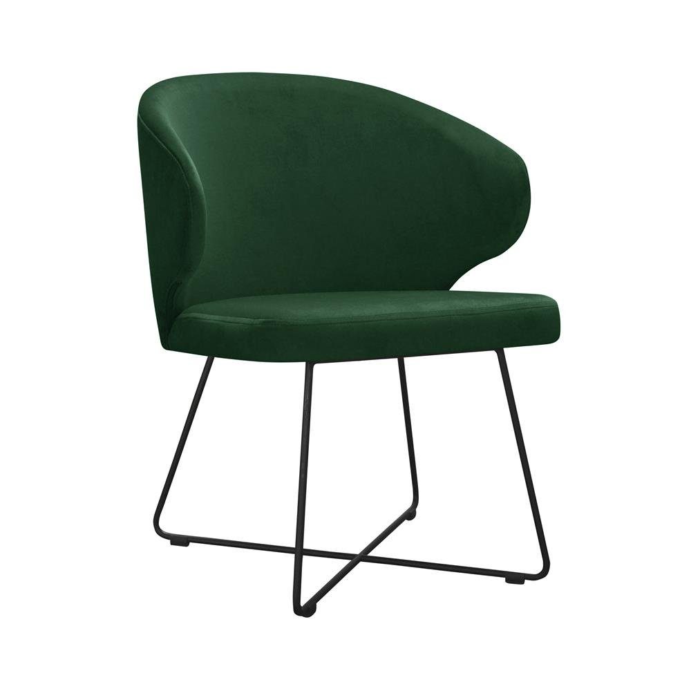 JVmoebel Stuhl, Design Stuhl Sitz Praxis Ess Zimmer Stühle Textil Stoff Polster Warte Kanzlei Grün