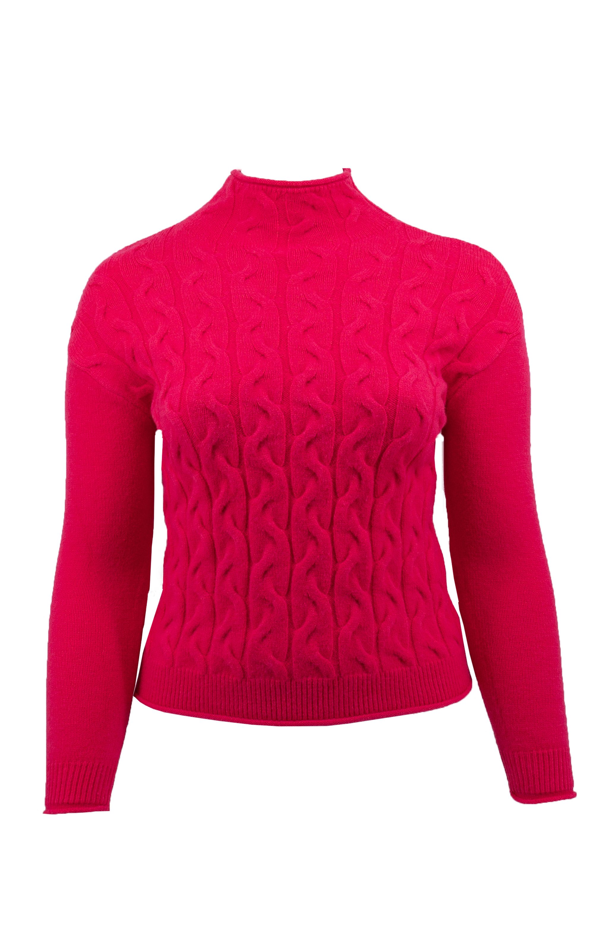 PASSIONI Strickpullover Stylischer kuscheliger Pullover pink in Zopfmuster mehr