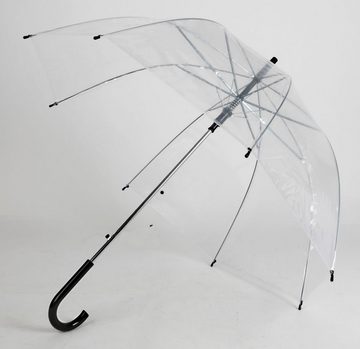 BURI Stockregenschirm 2 Automatik Stock-Regenschirm transparent 90cm Stockschirm Schirm