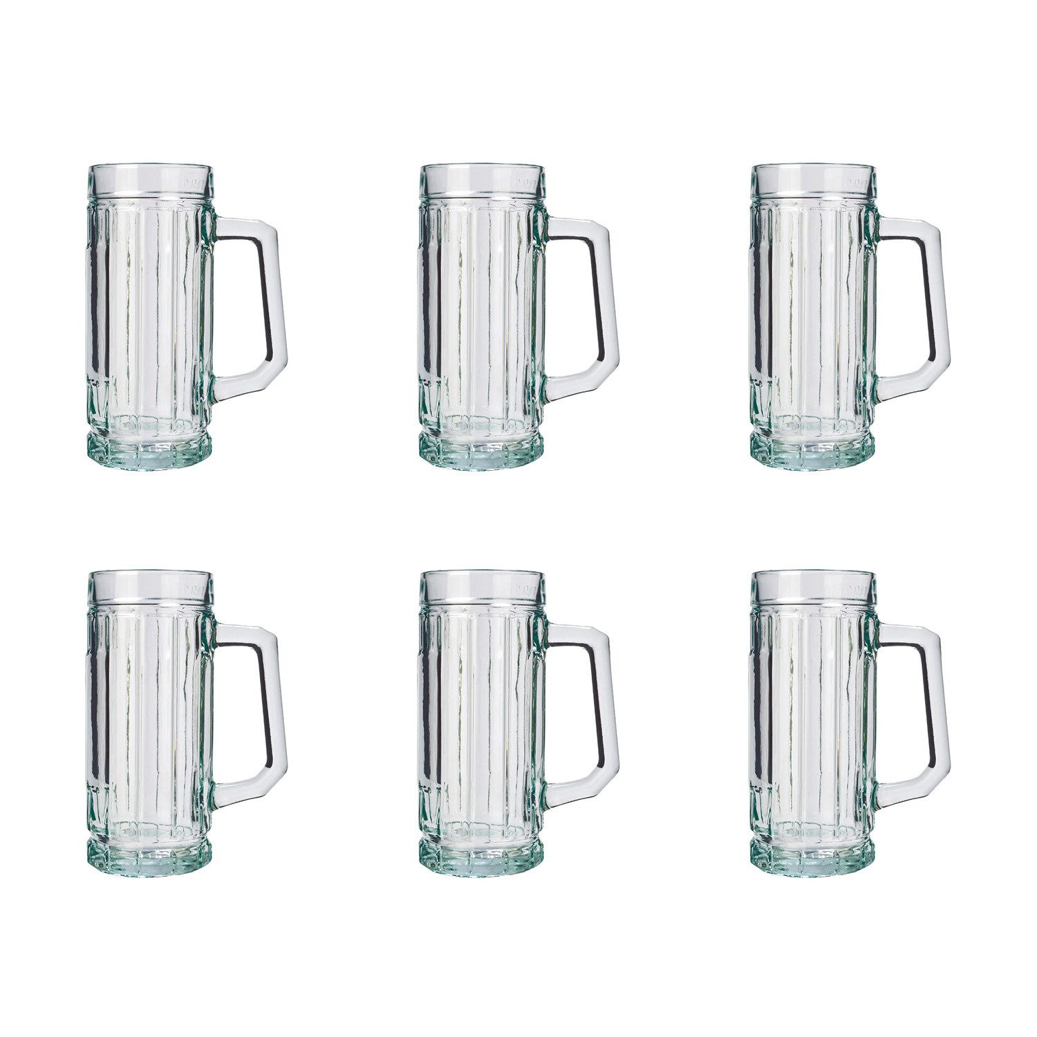 ich-zapfe Bierkrug Bierglas, Bierkrug, Maßkrug, Bierseidel mit Schild 6er Set, Biergläser, Gambrinus - 0,3 Liter