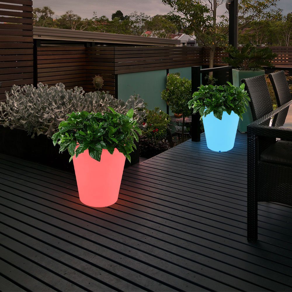 Garten Blumen Warmweiß, Leuchte Solar LED-Leuchtmittel Gartenleuchte, fest verbaut, Dekoration LED Farbwechsel, Topf Pflanzen RGB etc-shop Design