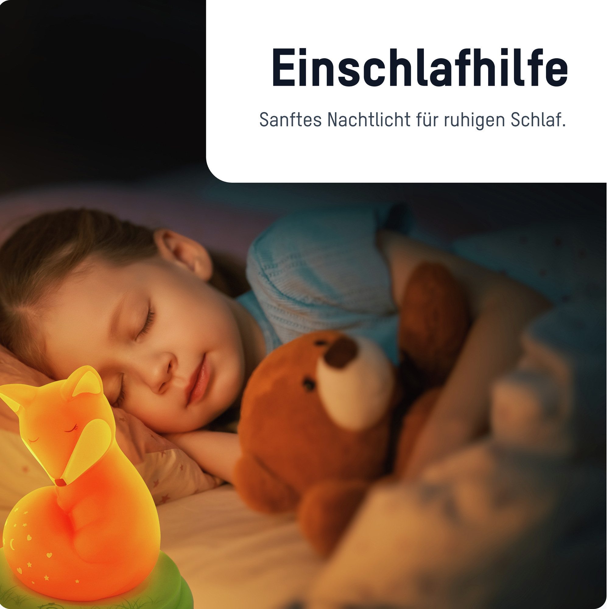 ANSMANN AG LED Nachtlicht LED Nachtlicht Fuchs - Süße Einschlafhilfe mit Touch Sensor & Timer