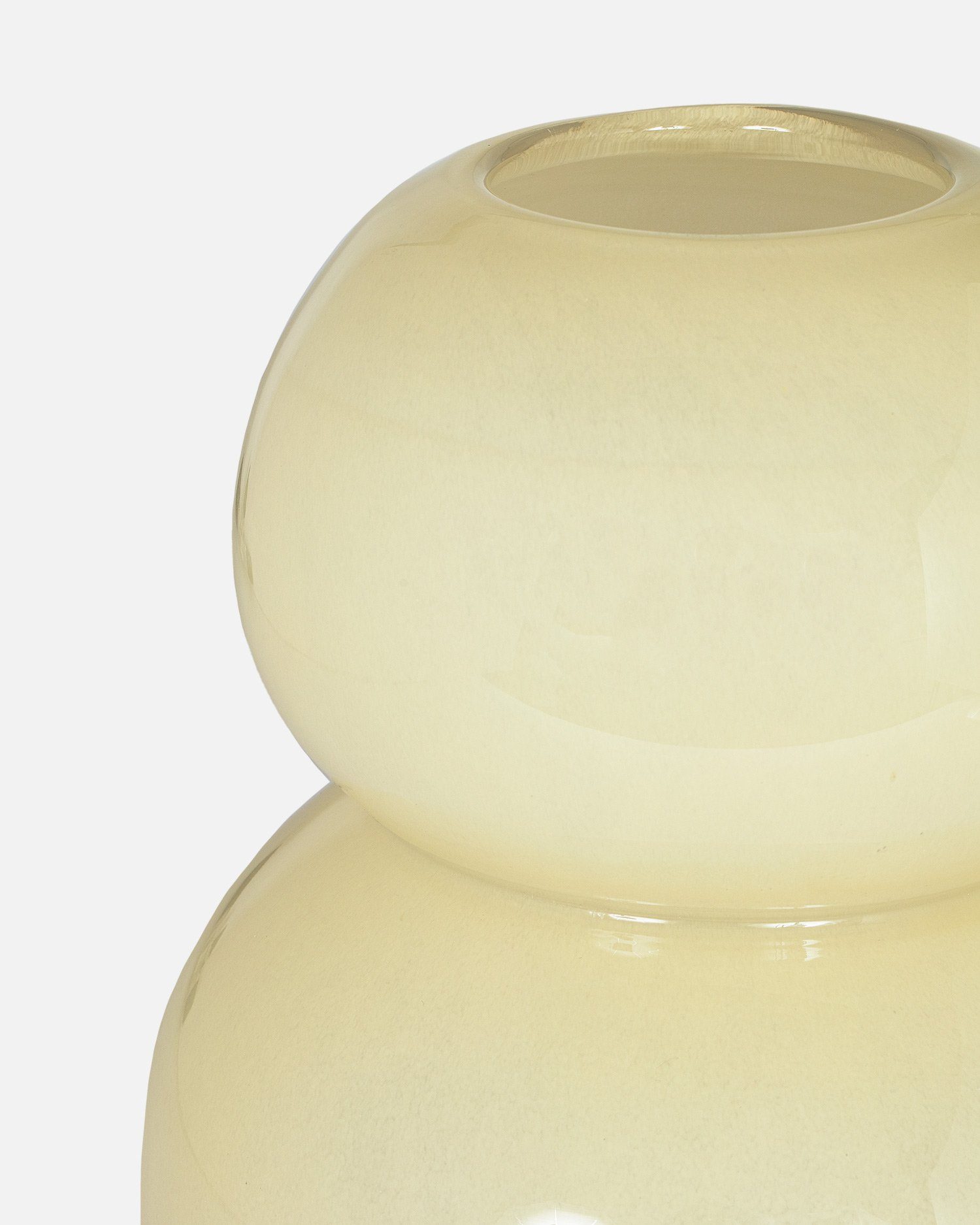 cm OYOY Glas, Höhe Dekovase Lasi farbigem 25,5 x - 30 aus Blumenvase Durchmesser Große Vanilla Vase Gelb