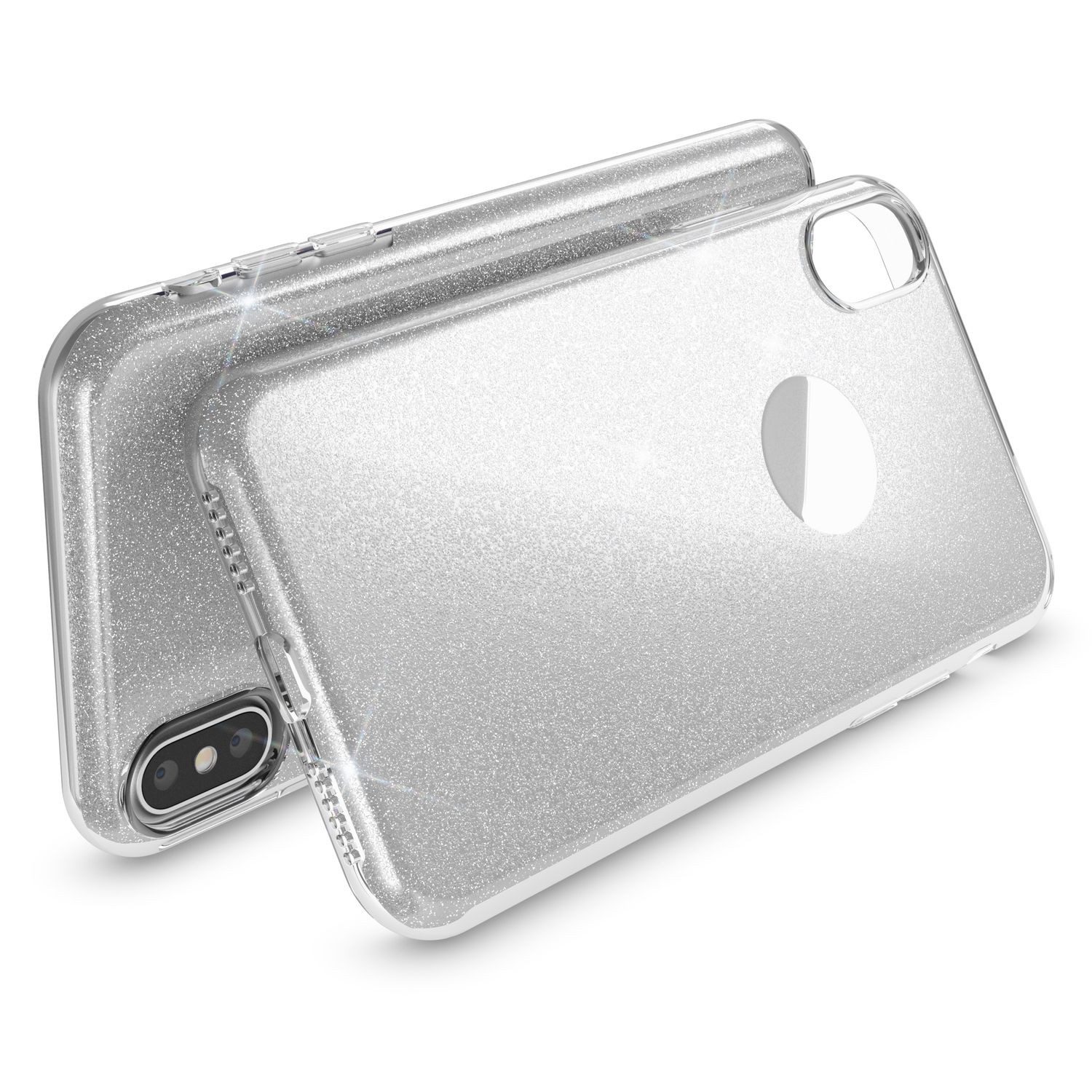 Nalia Smartphone-Hülle Apple iPhone X Apple iPhone XS 14,7 cm (5,8 Zoll), Glitzer Silikon Hülle / Verstärkte Innenseite / Glänzende Schutzhülle