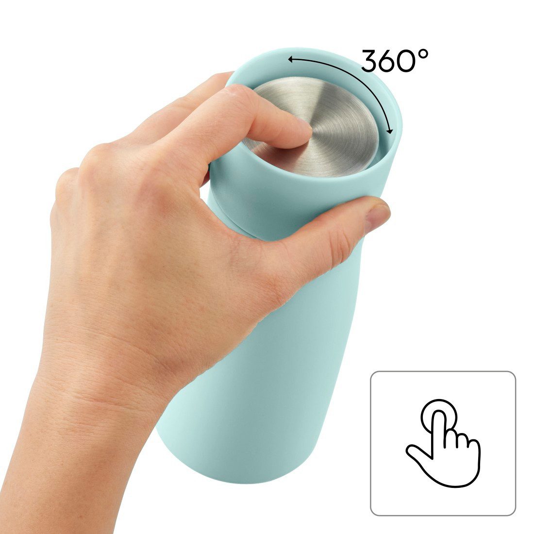 Xavax Thermobecher Thermobecher 400 ml (verschließbarer Trinköffnung, Edelstahl), Edelstahl