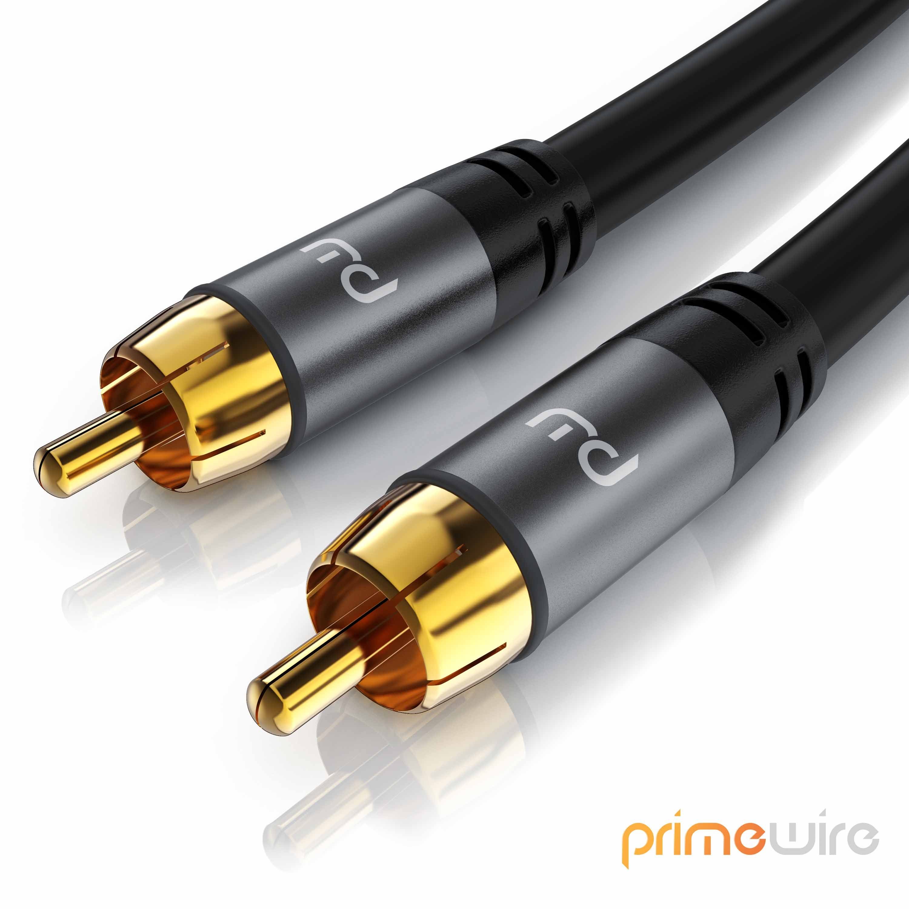 Primewire Audio-Kabel, Cinch, RCA (750 cm), Subwoofer-Cinch Audio-Kabel mehrfach geschirmt - 7,5m