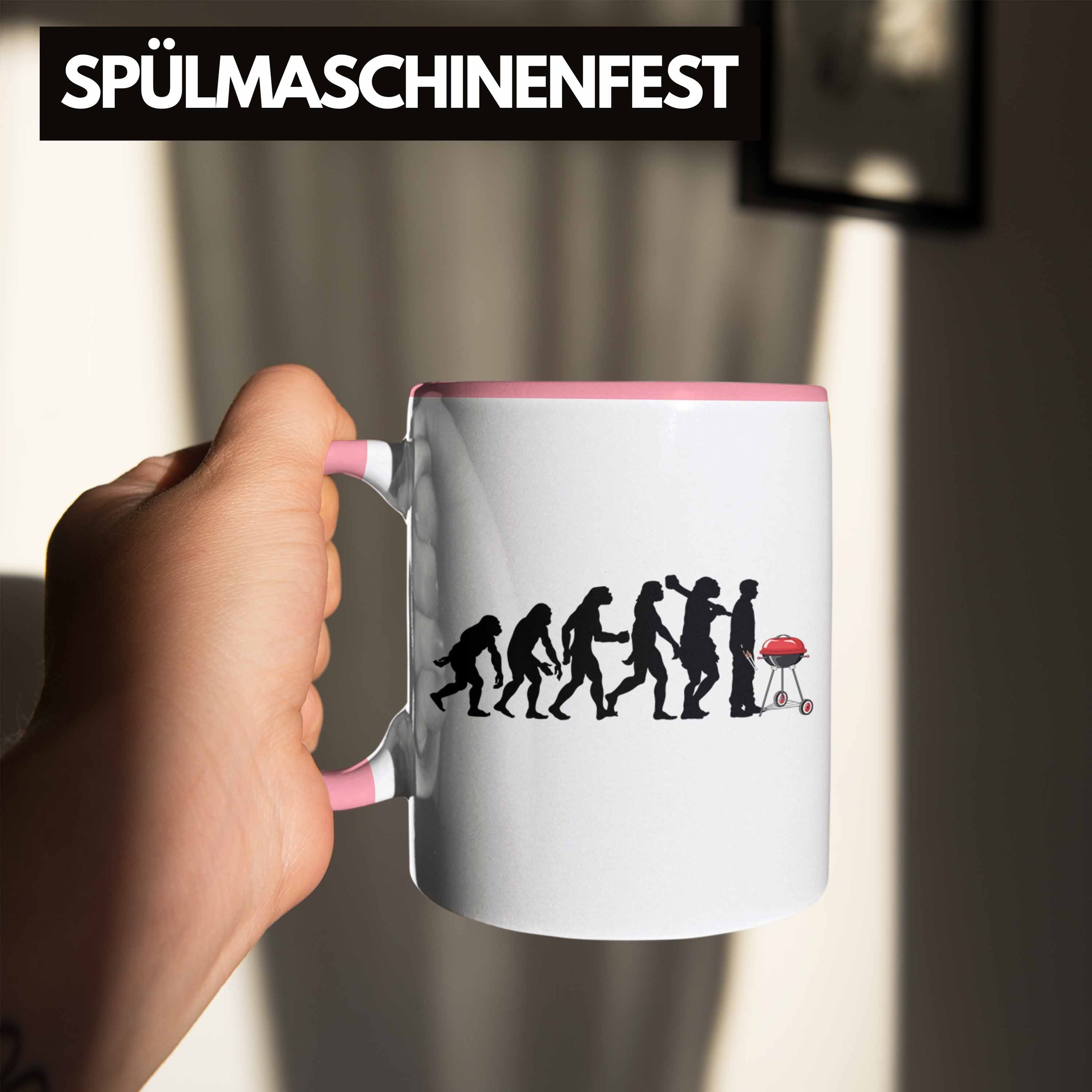 Geschenkidee Kaffeetasse Rosa Fans Fleisch Geschenk Herzschlag Sommer Steak Trendation Trendation Tasse - Vatertag Grillen Tasse Becher