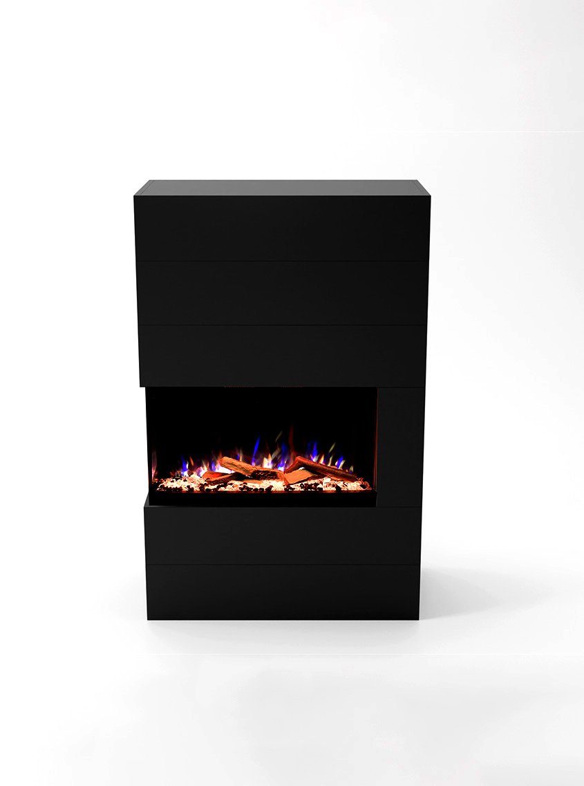 GLOW FIRE Elektrokamin LED E-Motion 3D - Portia, täuschend echte Flamme mit Heizung, 3 Dekorationen