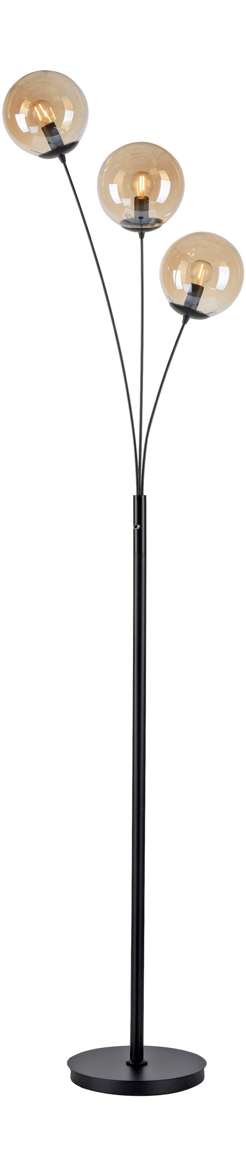 OTTO home Stehlampe Nellin, ohne Leuchtmittel, Stehleuchte mit großen Glaskugeln amberfarben oder opal matt weiß