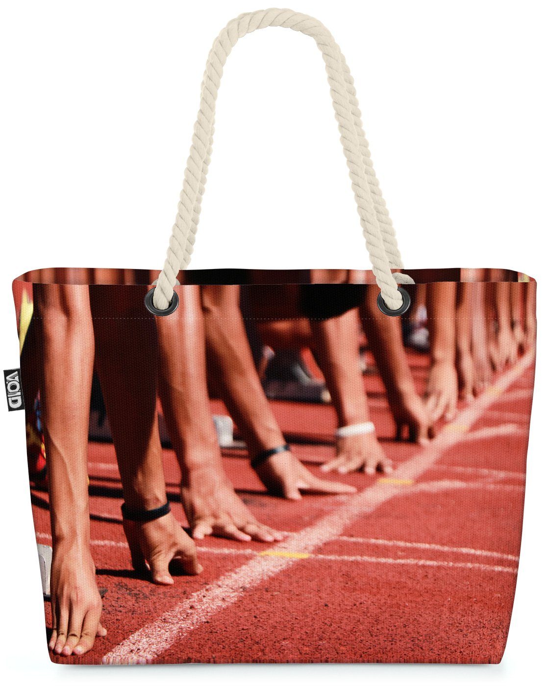 VOID Strandtasche (1-tlg), Sprinter Laufbahn Beach Bag Leichtathletik Laufen Athleten Olympische Spiele | Strandtaschen