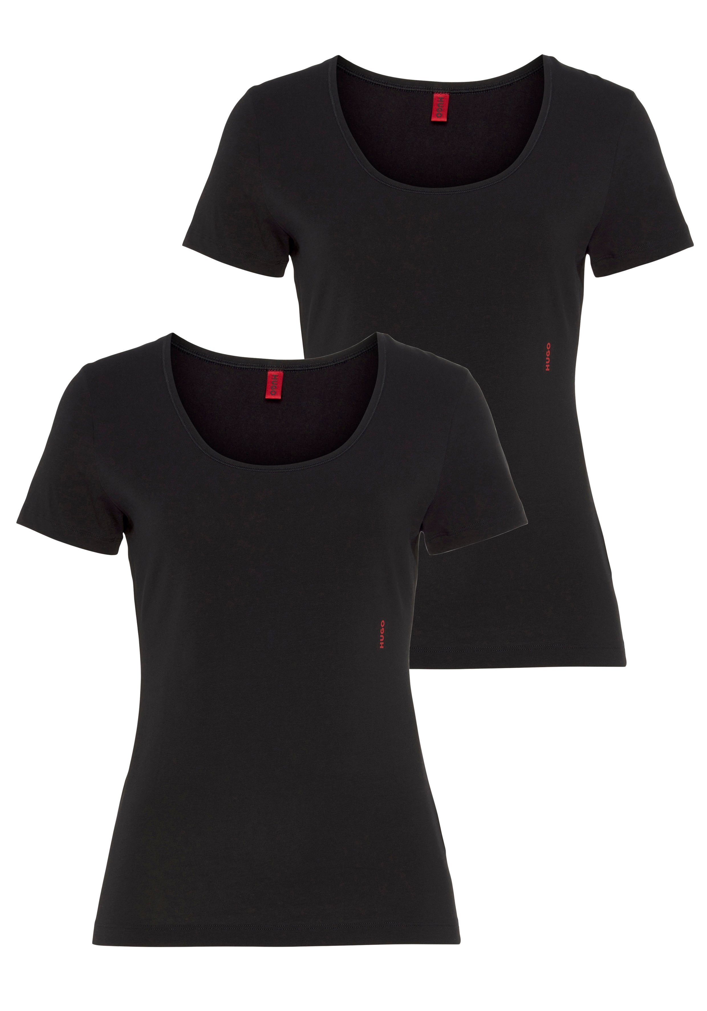 HUGO T-Shirt TWIN (Packung, 2-tlg., 2er-Pack) mit vertikalem Logodruck
