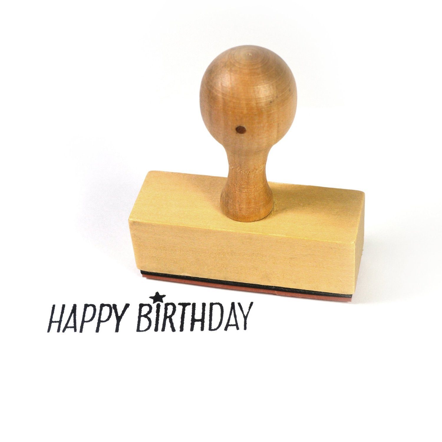 Frau WUNDERVoll Марки Марки - Happy Birthday - aus Holz, Schrift-/ Motivgröße: 5,8 x 2,3