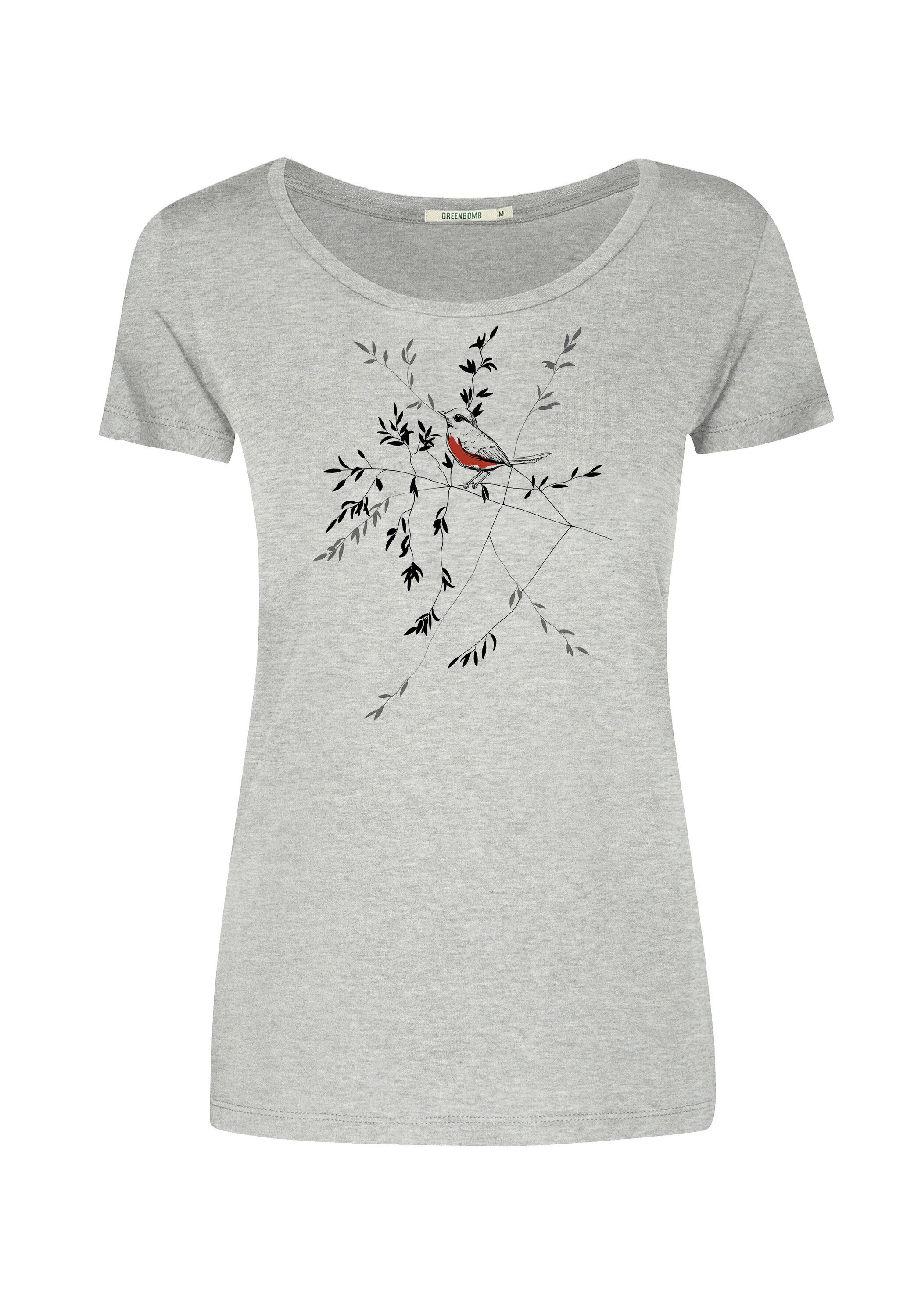 GreenBomb T-Shirt Loves Animal Bird Branch Motiv Tiere Vögel (1-tlg., 1)