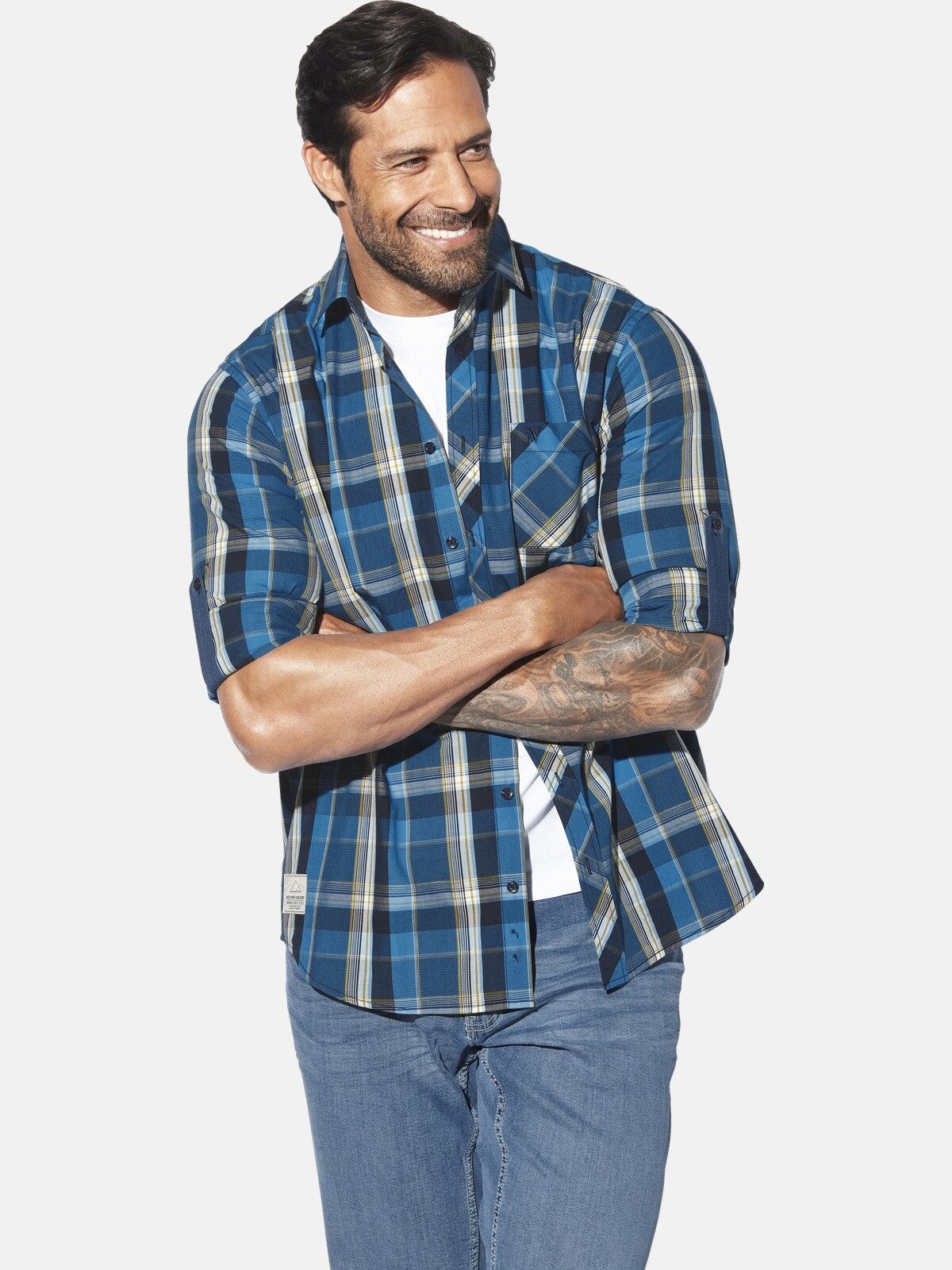 Jan Vanderstorm Langarmhemd JORVAR mit Brusttasche günstig online kaufen